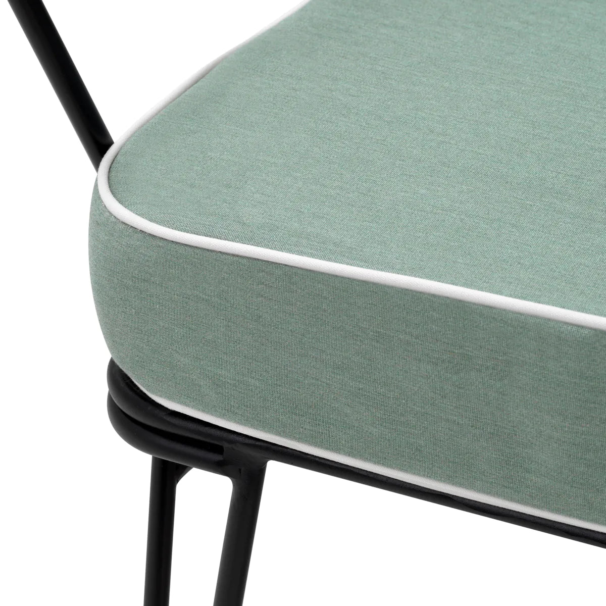 Außenstuhl CLIFTON himmelblau mit schwarzem Gestell