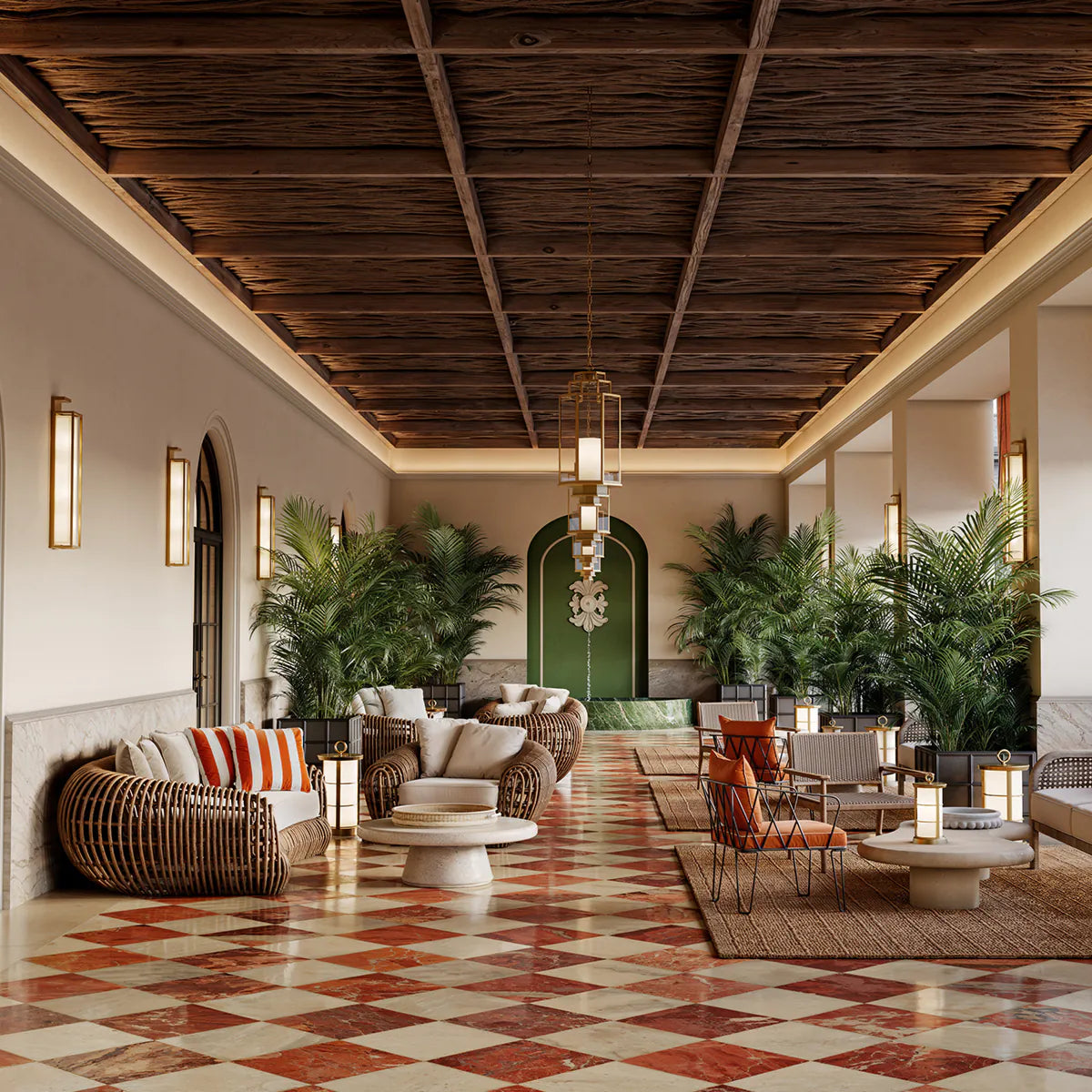 Sofa für den Außenbereich SIDERNO aus synthetischem Rattan