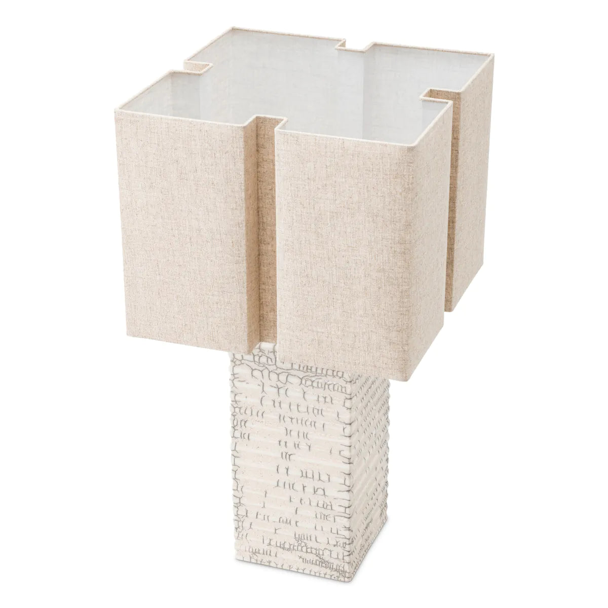 Tafellamp DIVISION Raku Keramiek gebroken wit