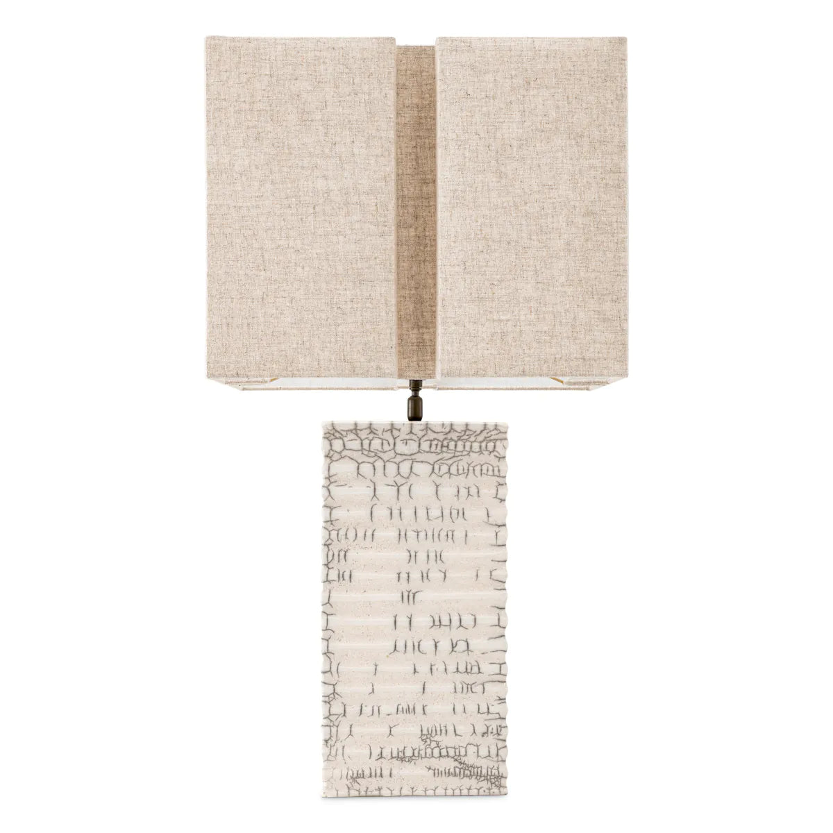 Tafellamp DIVISION Raku Keramiek gebroken wit