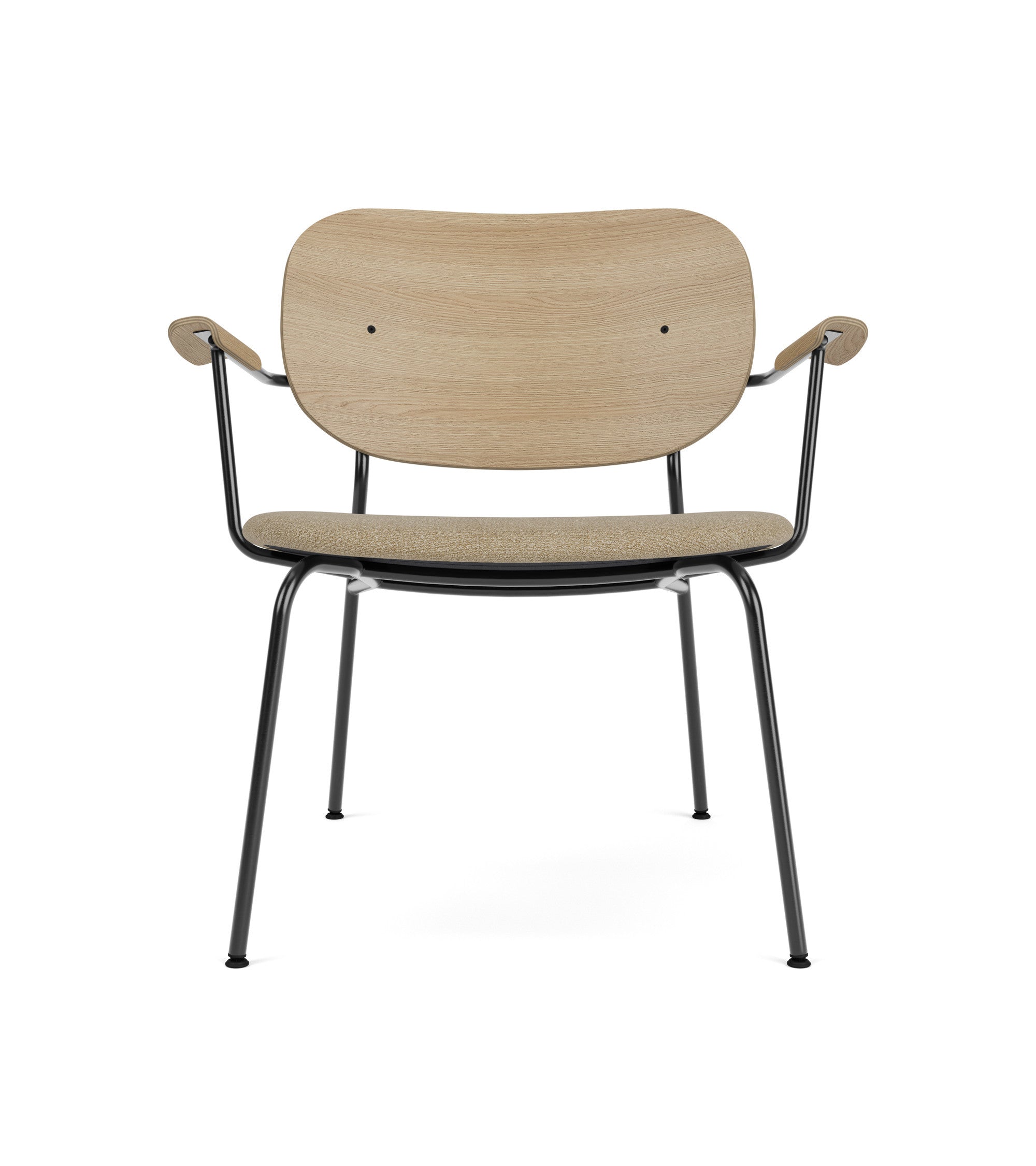 Sessel CO in hellbeige mit Rückenlehne aus Eiche