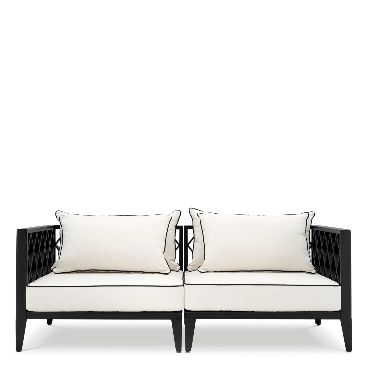 2-seater outdoor sofa OCEAN CLUB black with cream