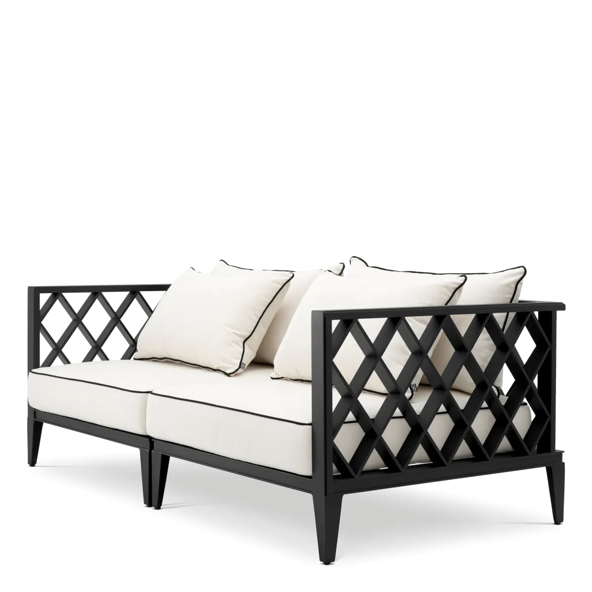 2-seater outdoor sofa OCEAN CLUB black with cream