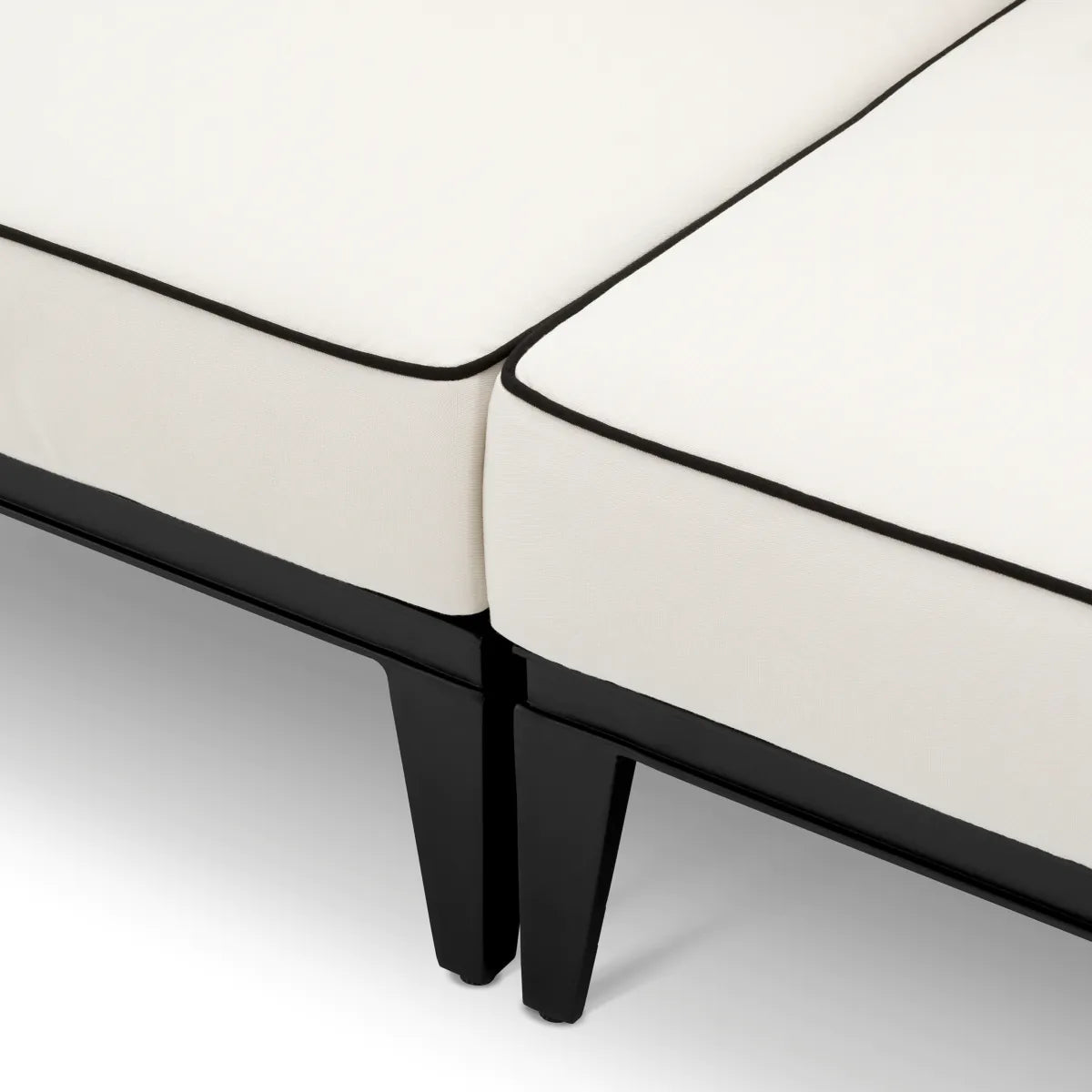 2-seater outdoor sofa OCEAN CLUB black with cream