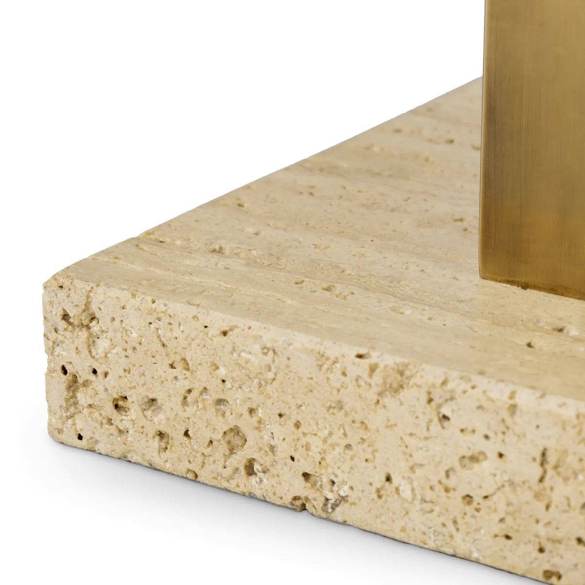 Tischlampe DESTINO Stahl mit Travertinbasis