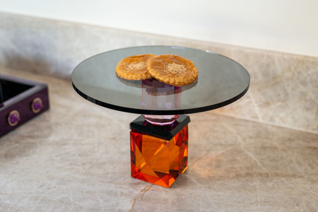 Patera van kristal FEYA oranje met roze