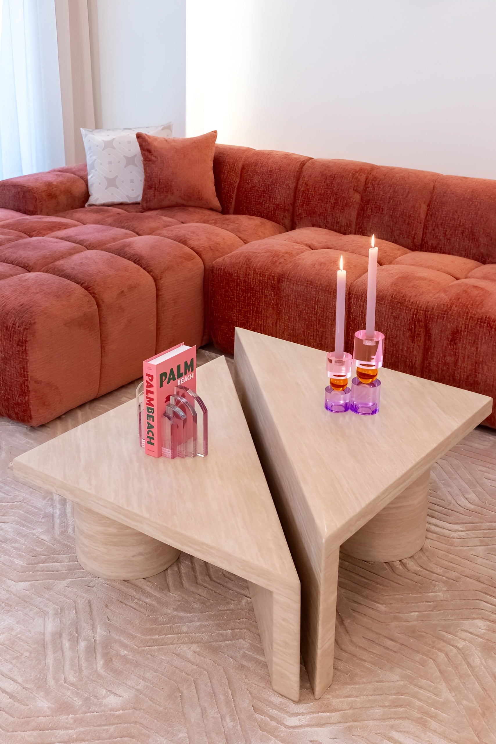 Boeksteun ALISSIA roze glas