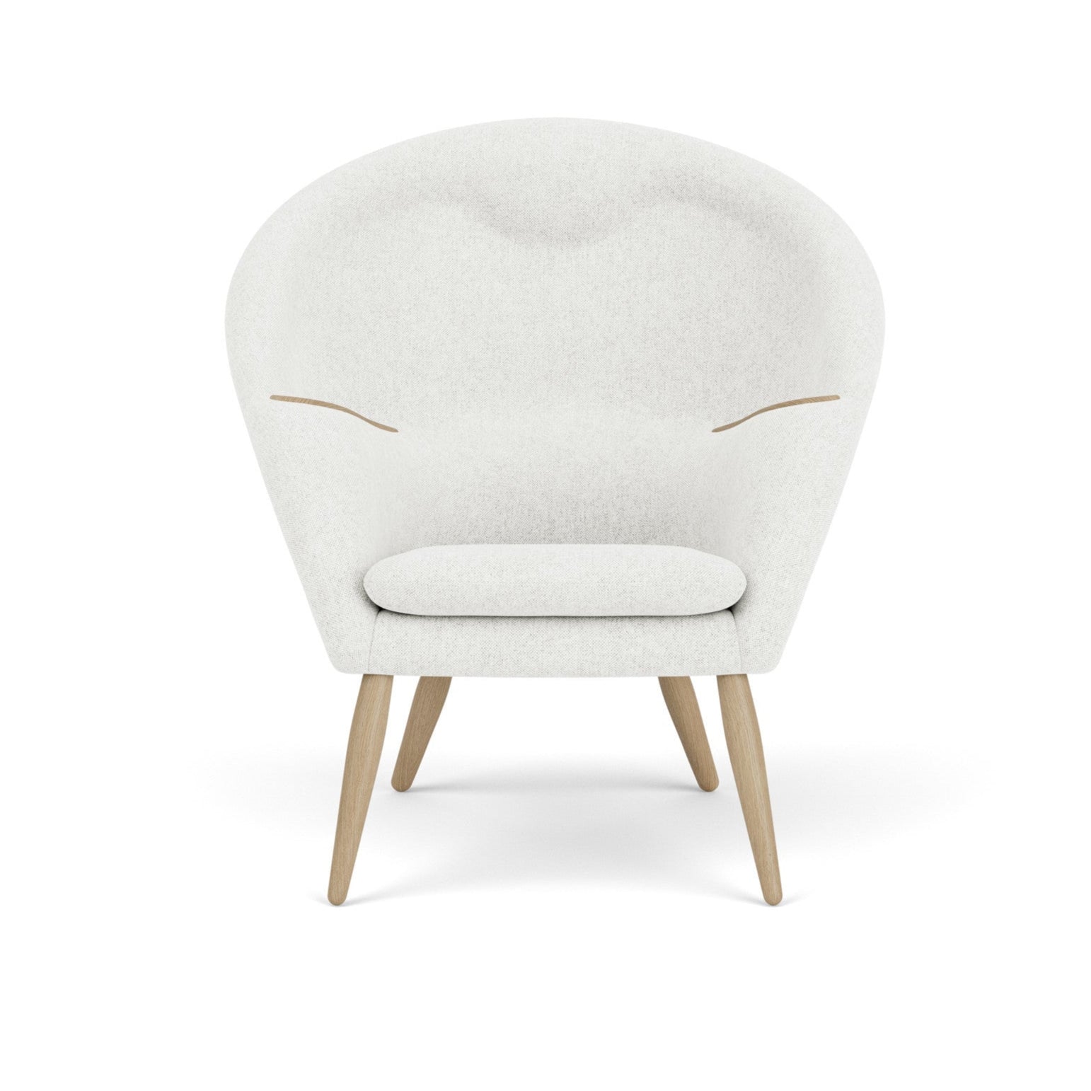 Sessel ODA hellgrau mit Eichenbasis