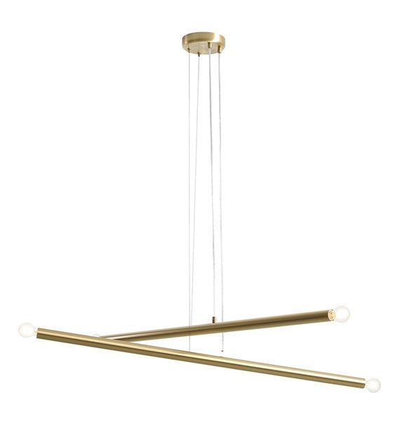 Brass tube hanging lamp