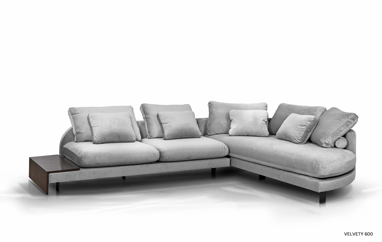 Narożnik zaokrąglony z półką lewostronny DUMBO tapicerowany