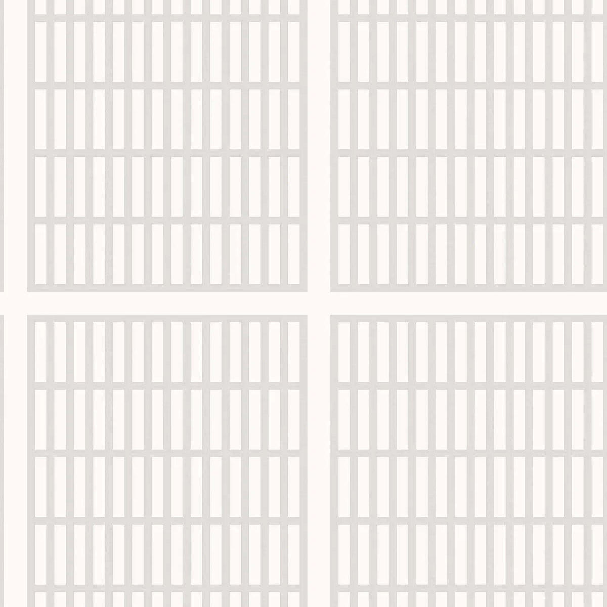 Geometrisch patroon behang ALVAR AALTO 14/6 wit met grijs