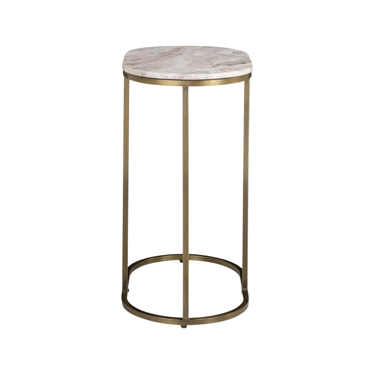 Bijzettafel BOTTEGA goud met marmeren blad