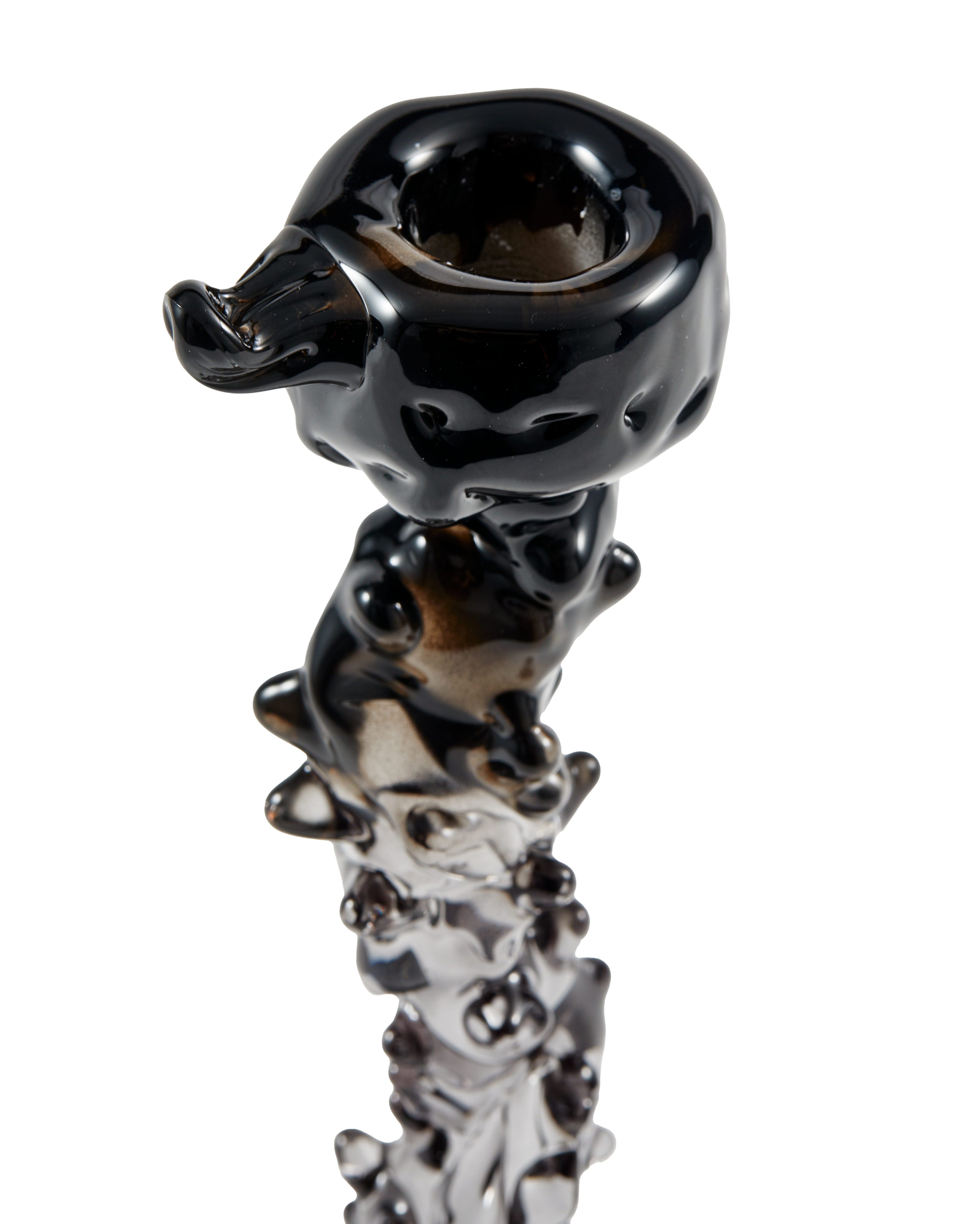 Kaarsenhouder GLAS DRUP zwart