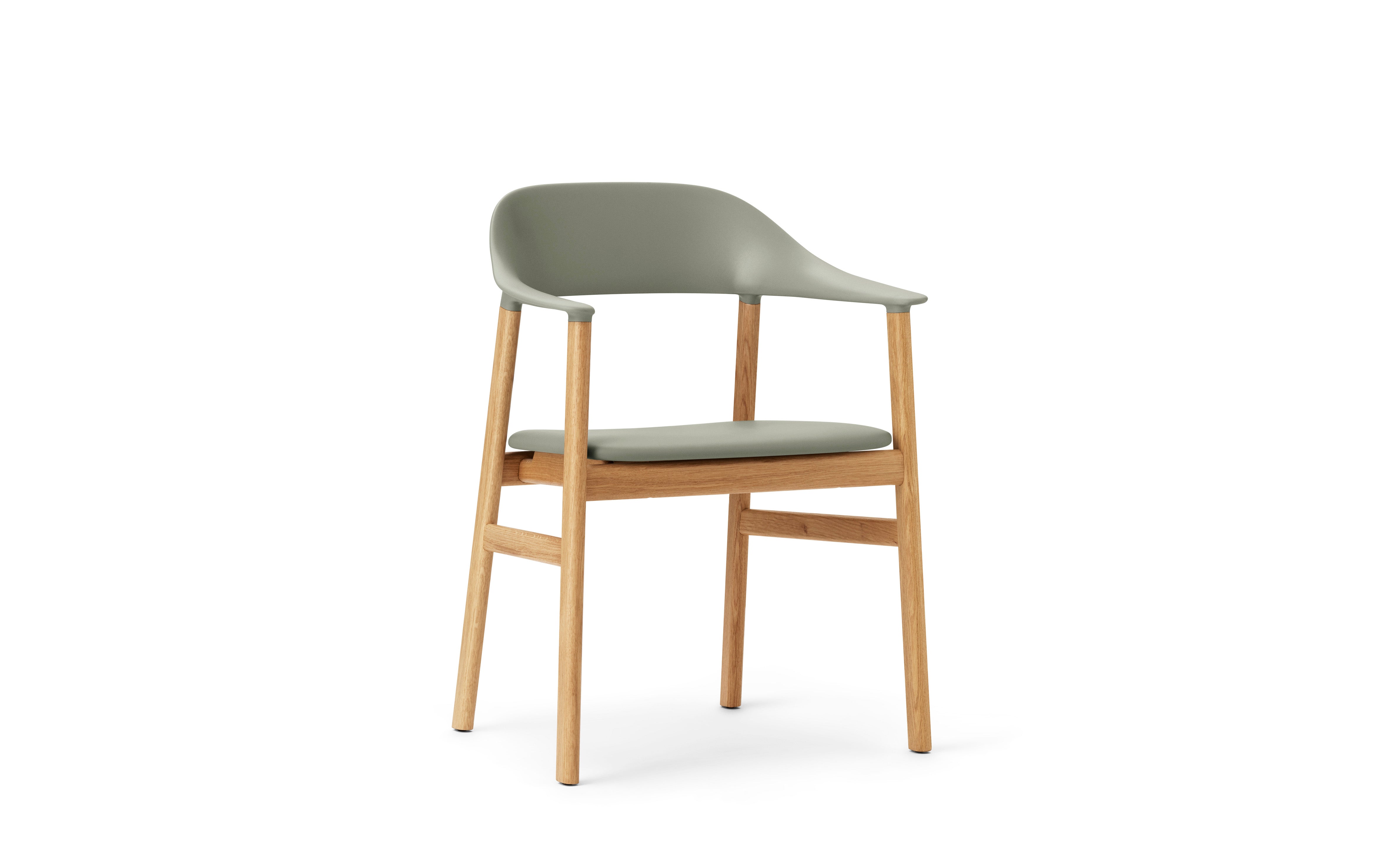 Chair with armrests Upholstered Herit with a natural oak base
