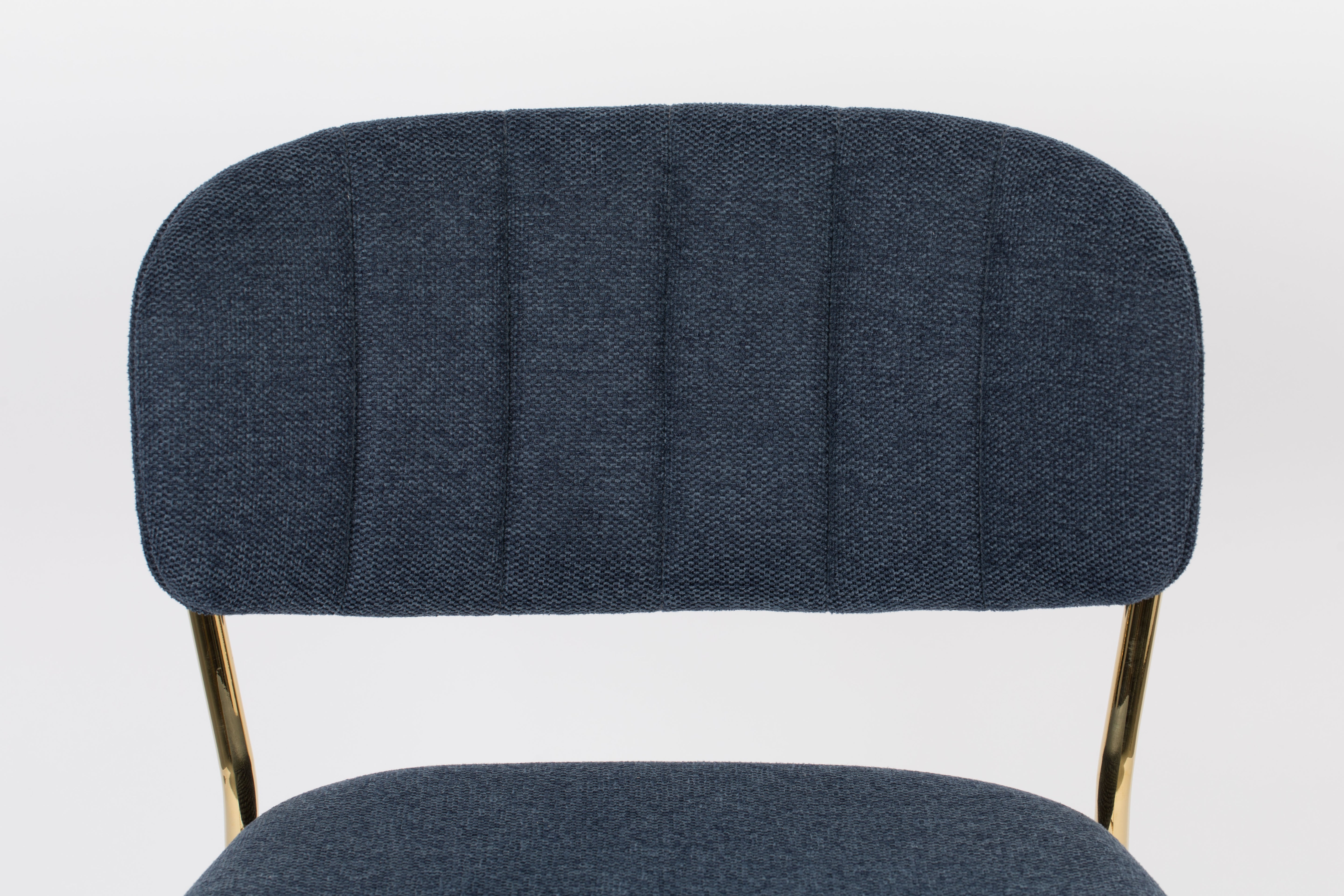 Hocker JOLIEN dunkelblau mit goldenem Fuß