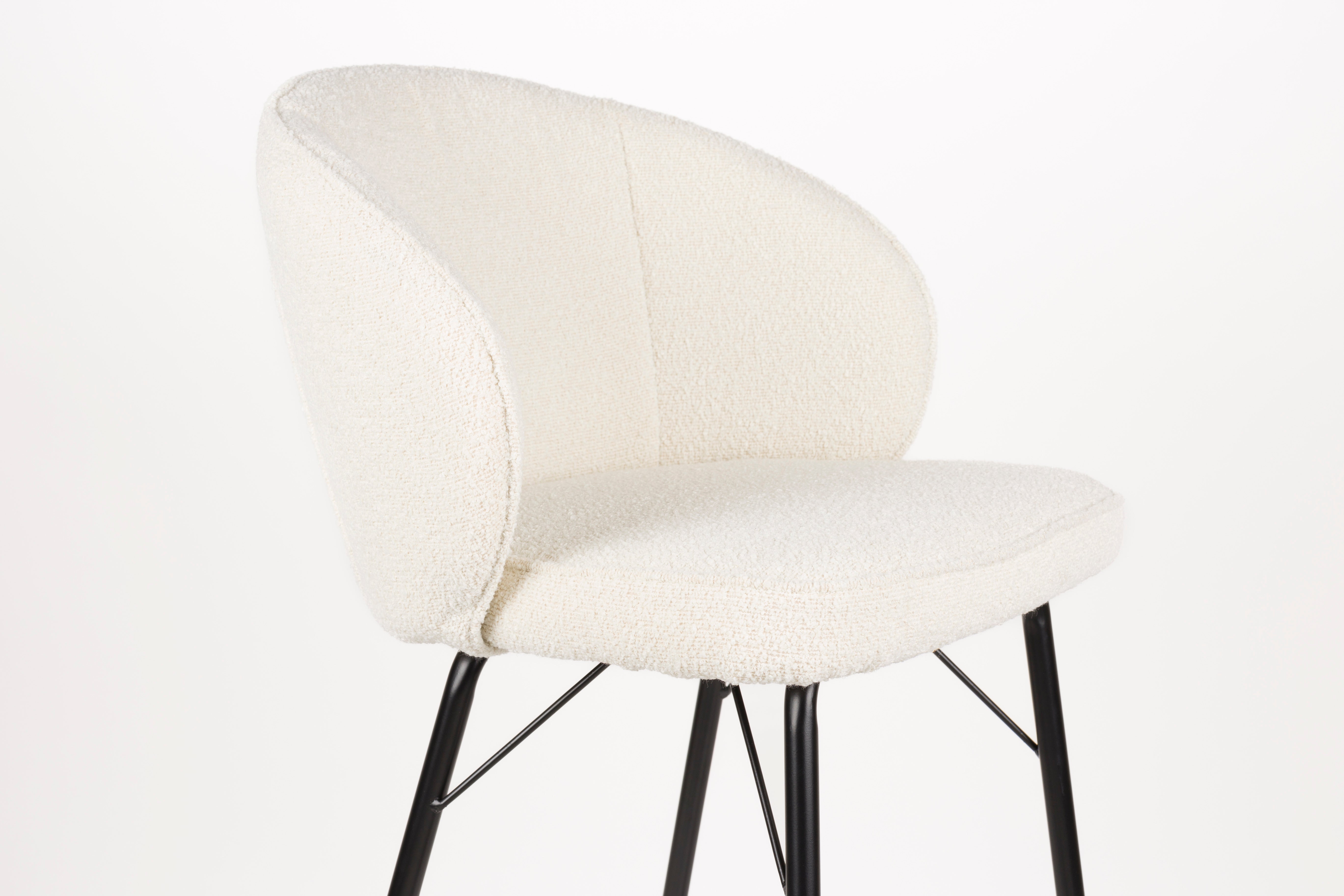 Hocker JOA weiß mit schwarzem Fuß