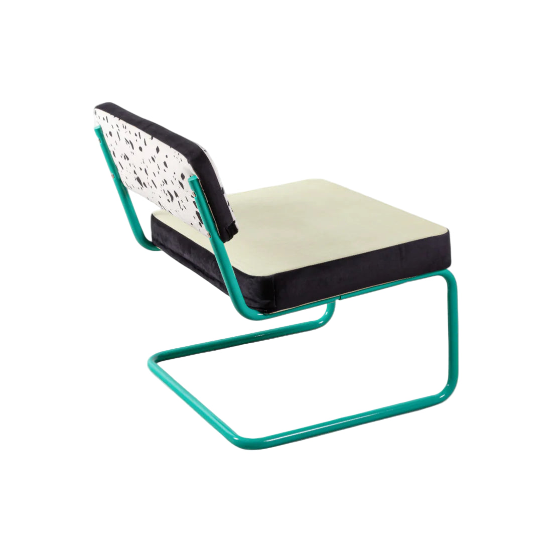 Fotel SUPERLOUNGE CHAIR TERRAZZO jasnożółty z turkusową podstawą