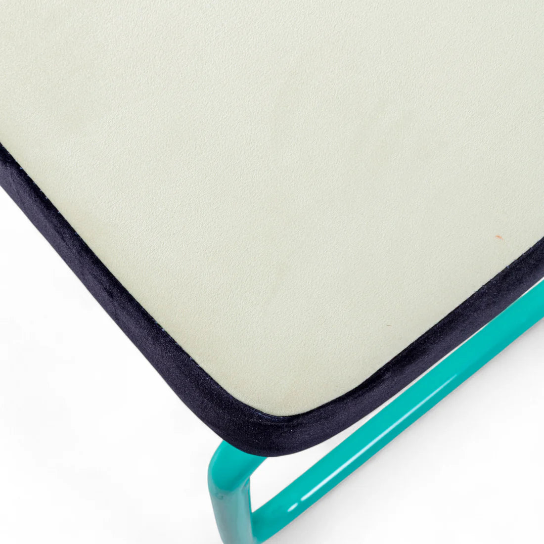 Fotel SUPERLOUNGE CHAIR TERRAZZO jasnożółty z turkusową podstawą