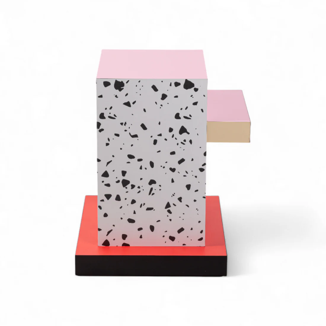 Zijtafel SUPERSIDE TERRAZZO roze met rood