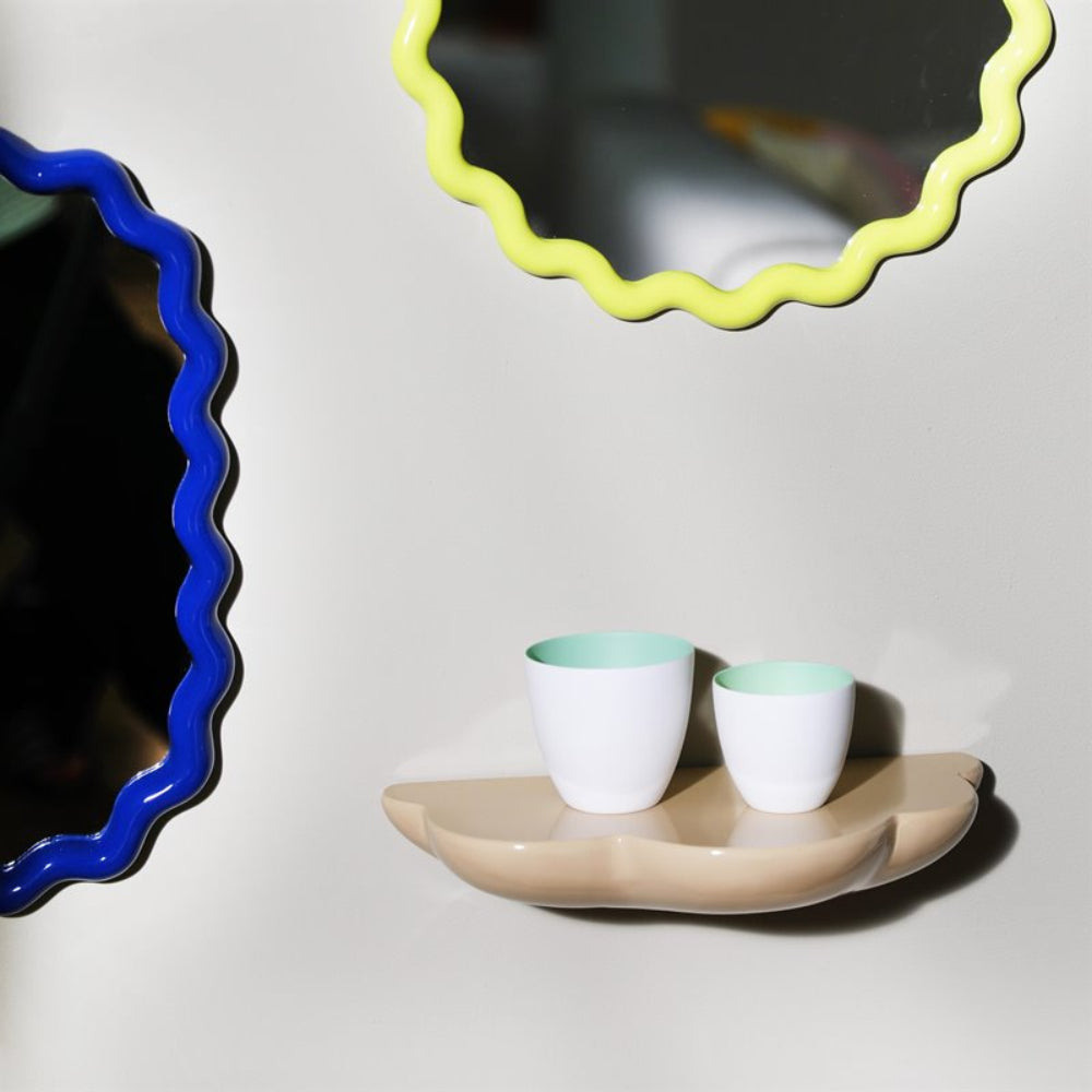 Zigzag Blue Oval Mirror