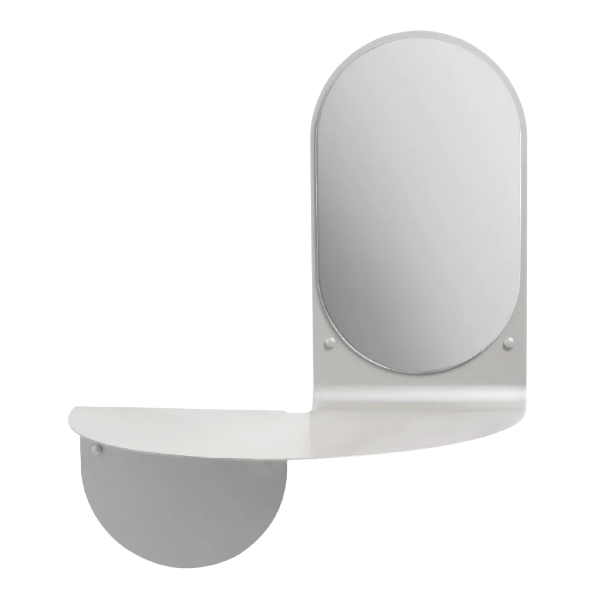 Wall mirror with shelf FLIP gray