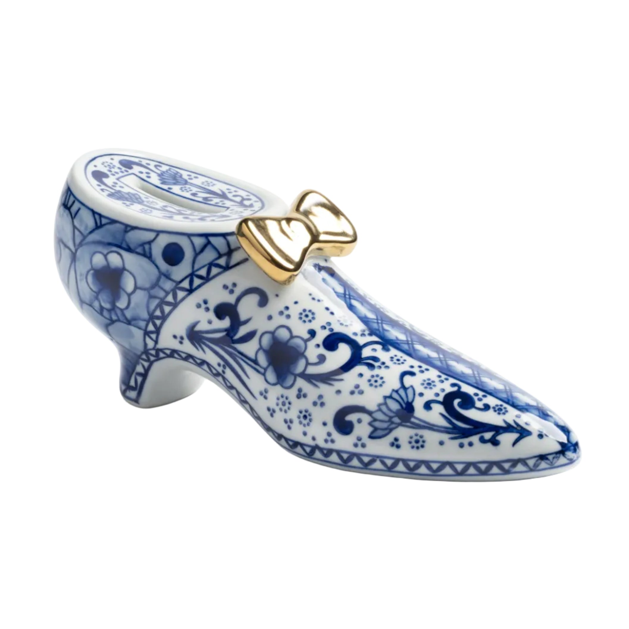Skarbonka DELFTWARE SCHOEN wit met blauw