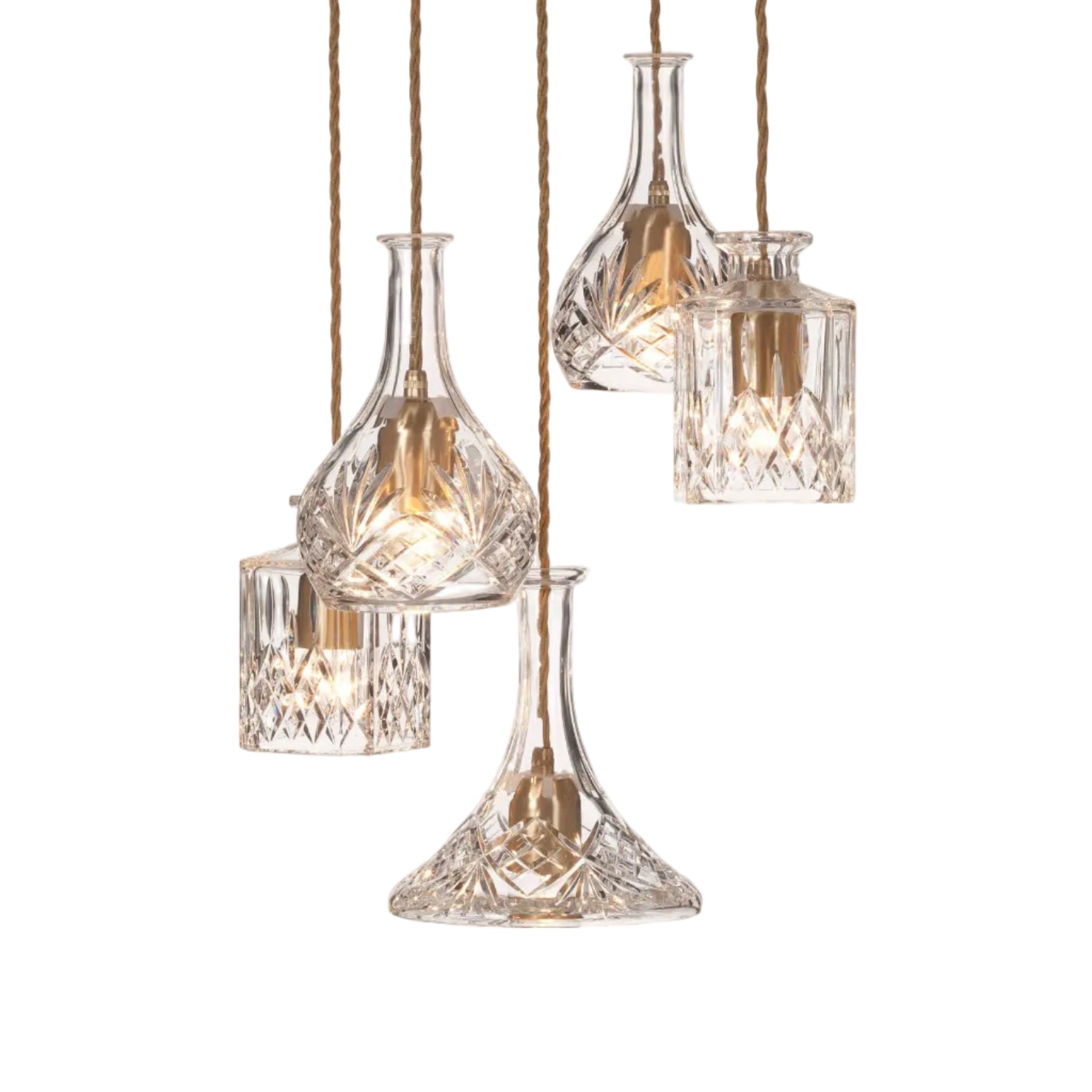 Hanglamp 5-punts DECANTERLIGHT van kristalglas