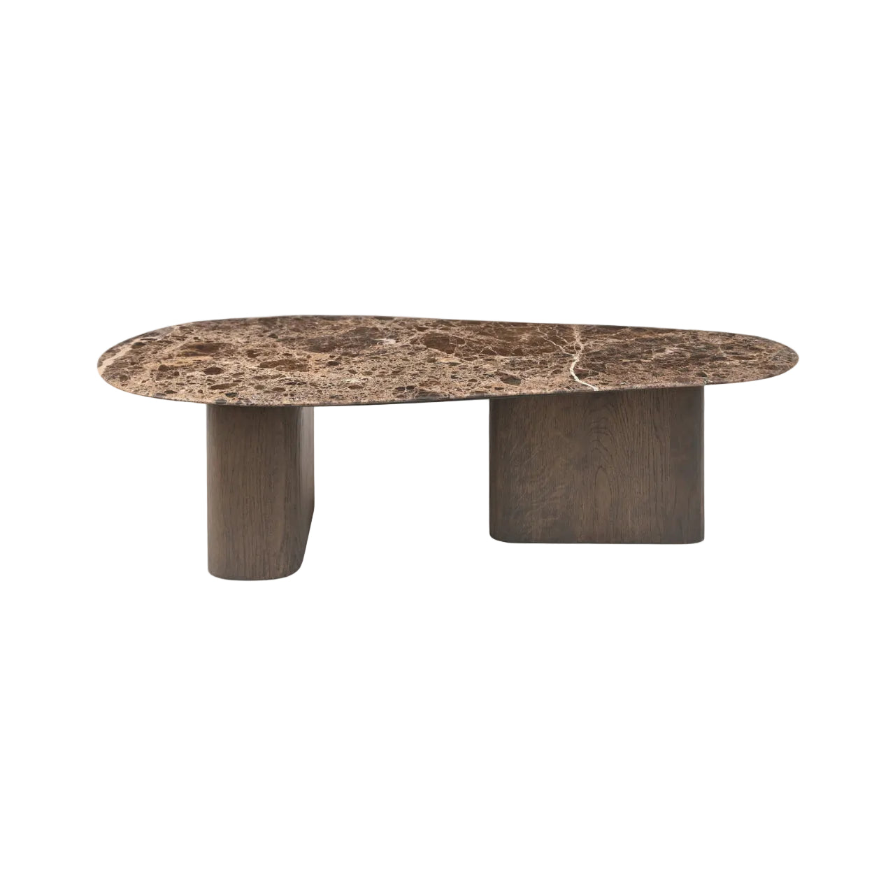 Set van salontafels CASTELLO bruin met marmeren blad