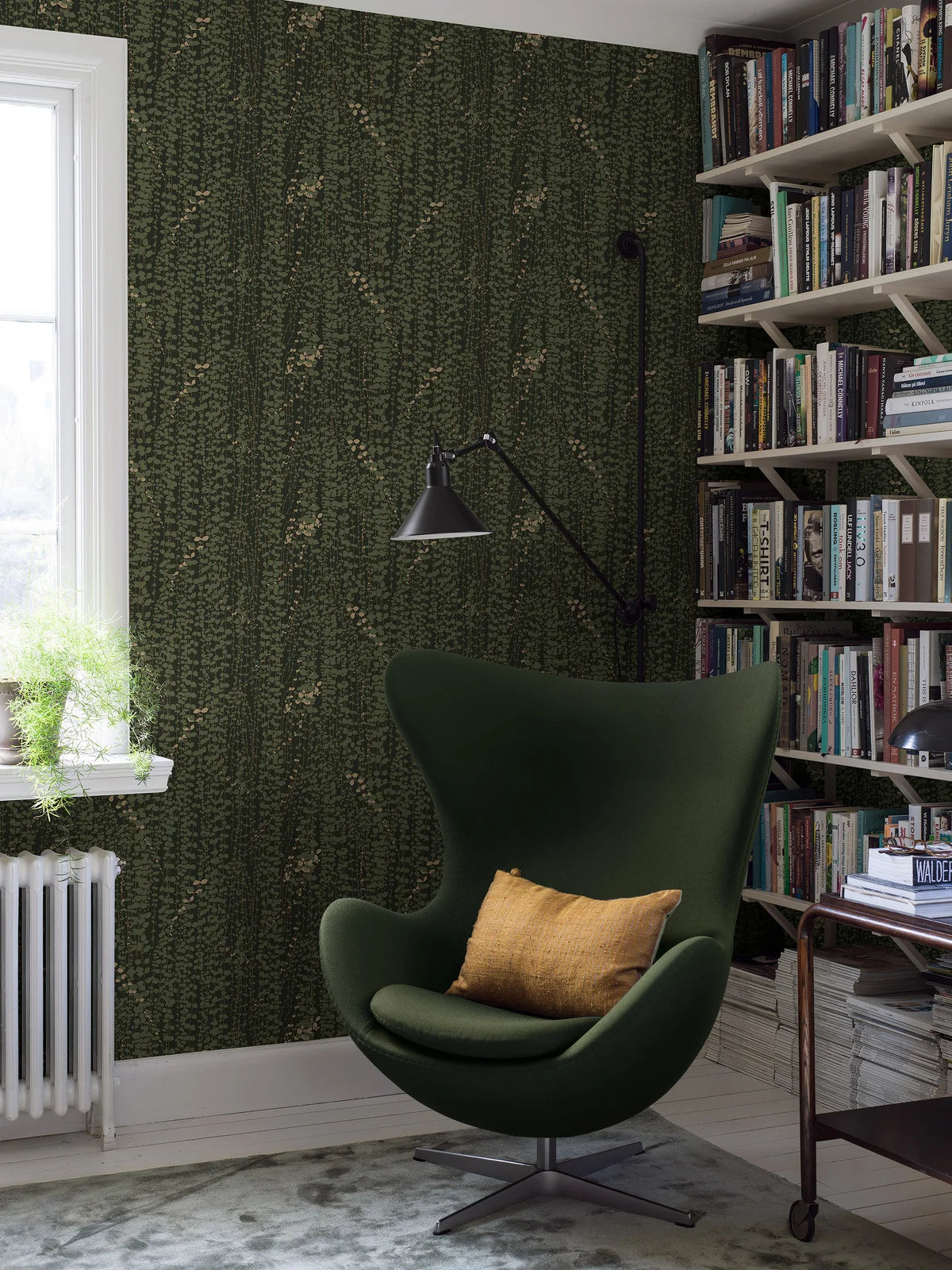 Green Leaf Patterned Wallpaper RANKE