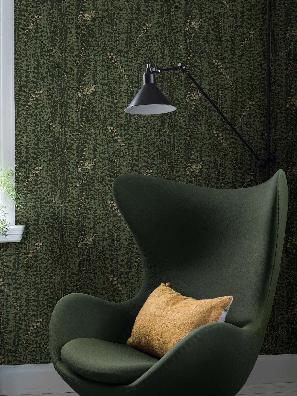 Green Leaf Patterned Wallpaper RANKE
