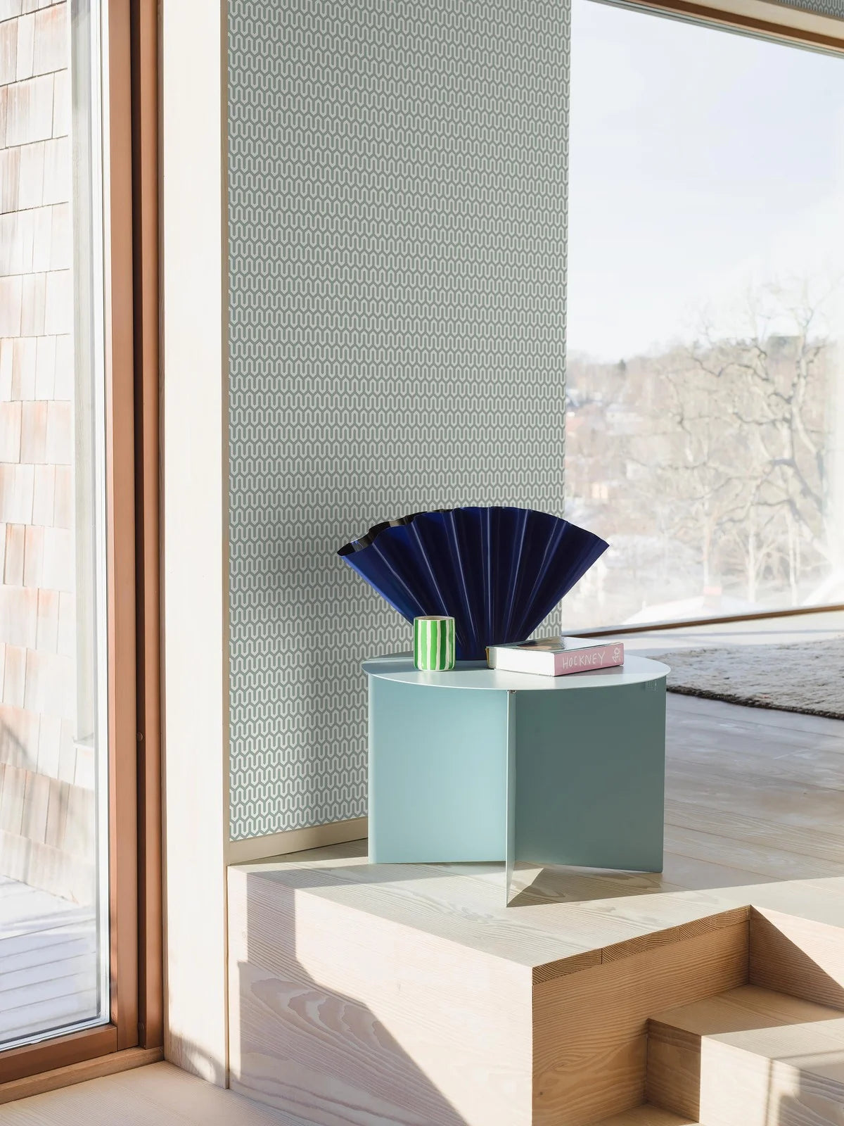 Tapeta flizelinowa papierowa z geometrycznym wzorem YPSILON turkusowy