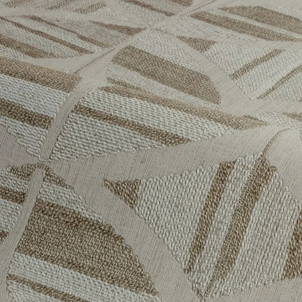 Structuurtapijt dat borduurwerk imiteert met geometrisch patroon FILANDRA khaki