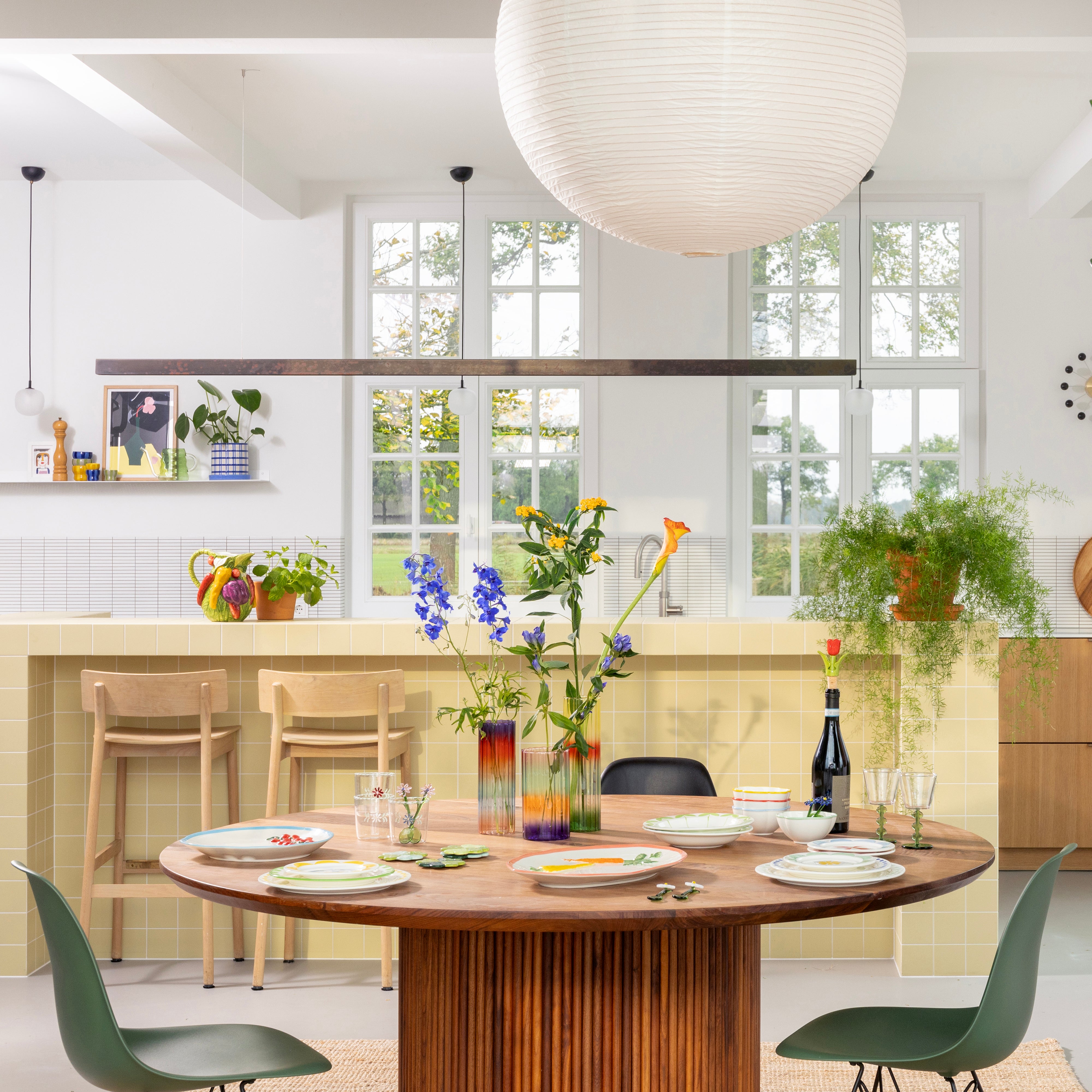 GRADIENT EVENING vase blue with red