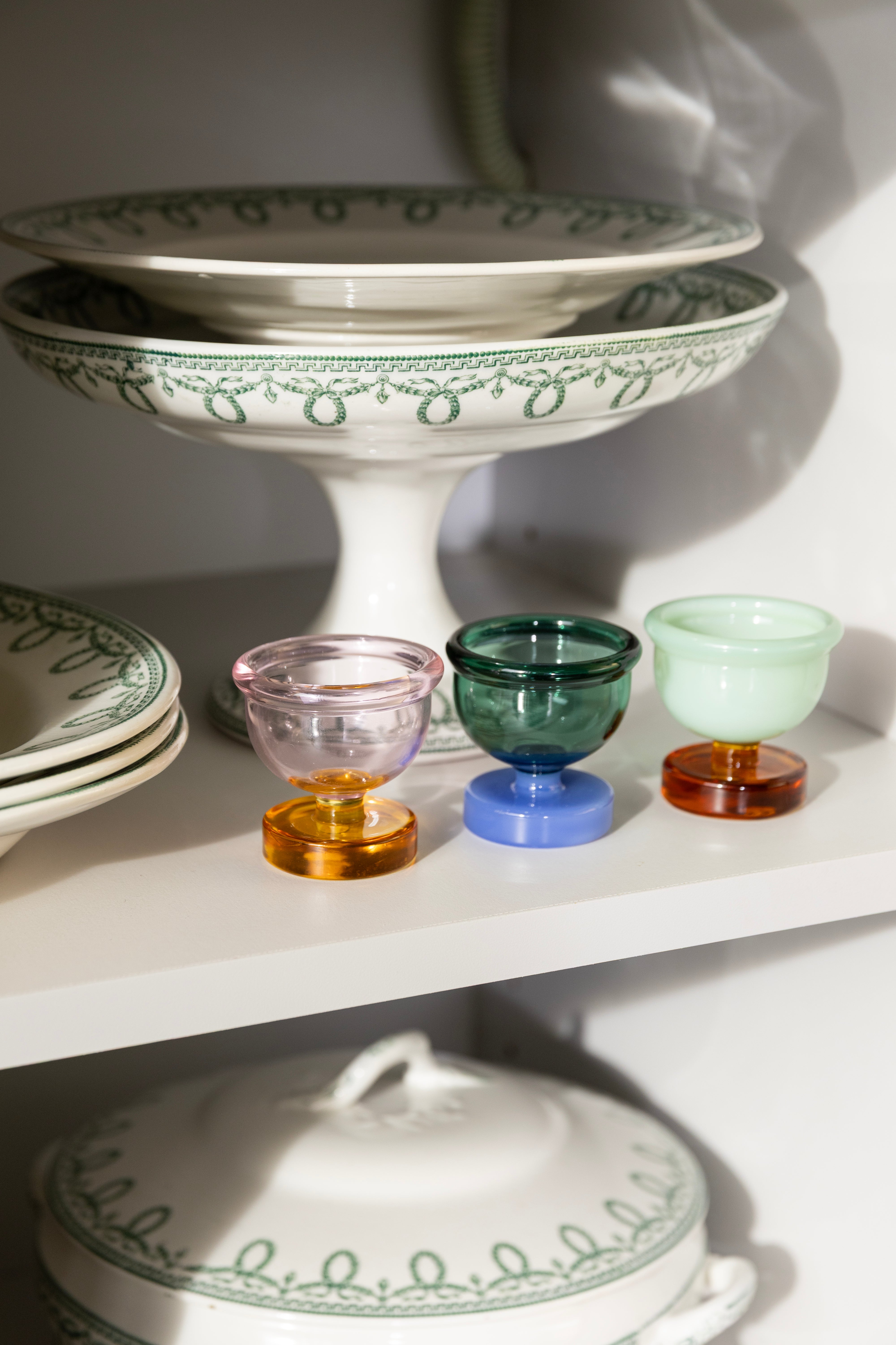 Eierbecher CANTINE grün mit bernsteinfarbenem