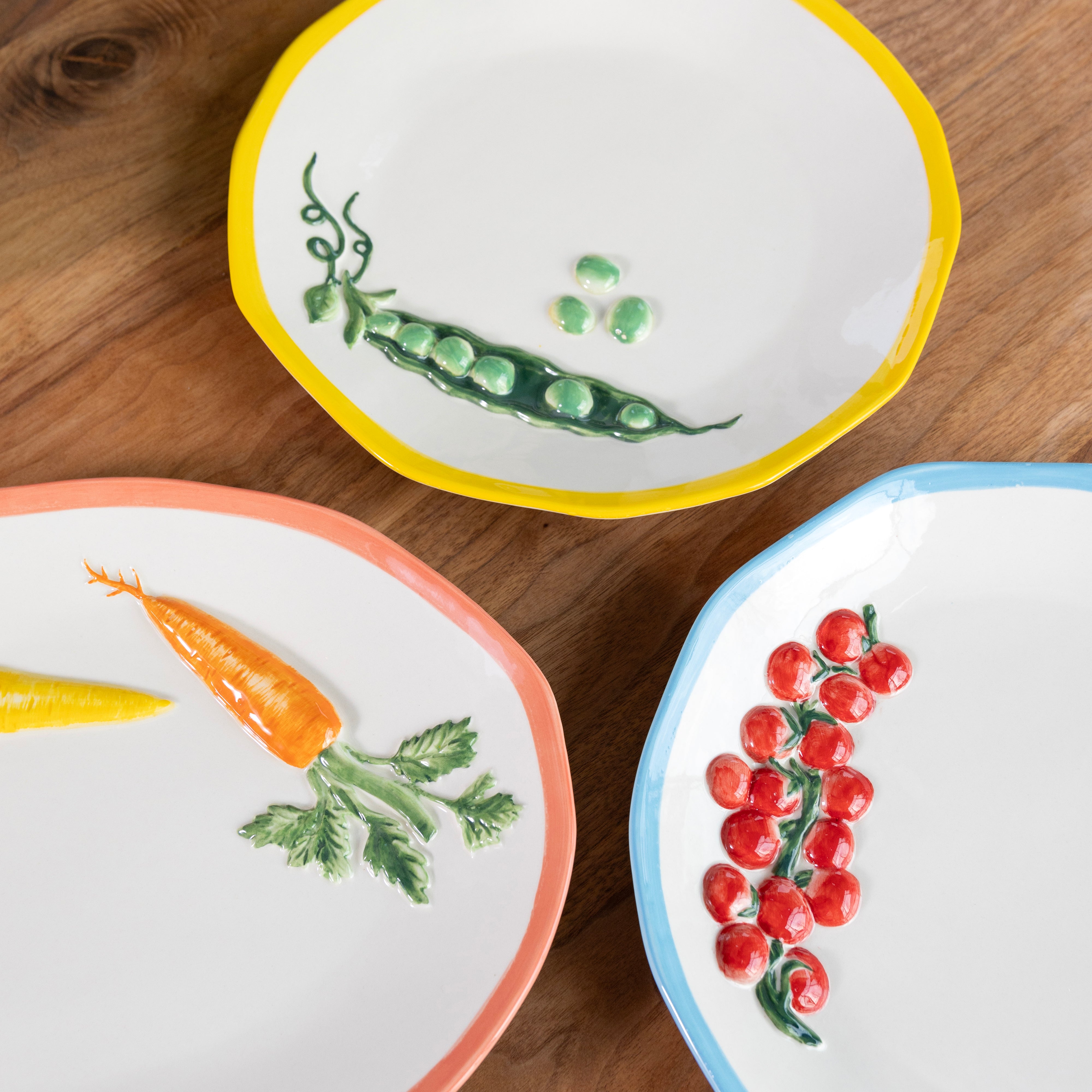 Servierteller CAROTA weiß mit orange und grün