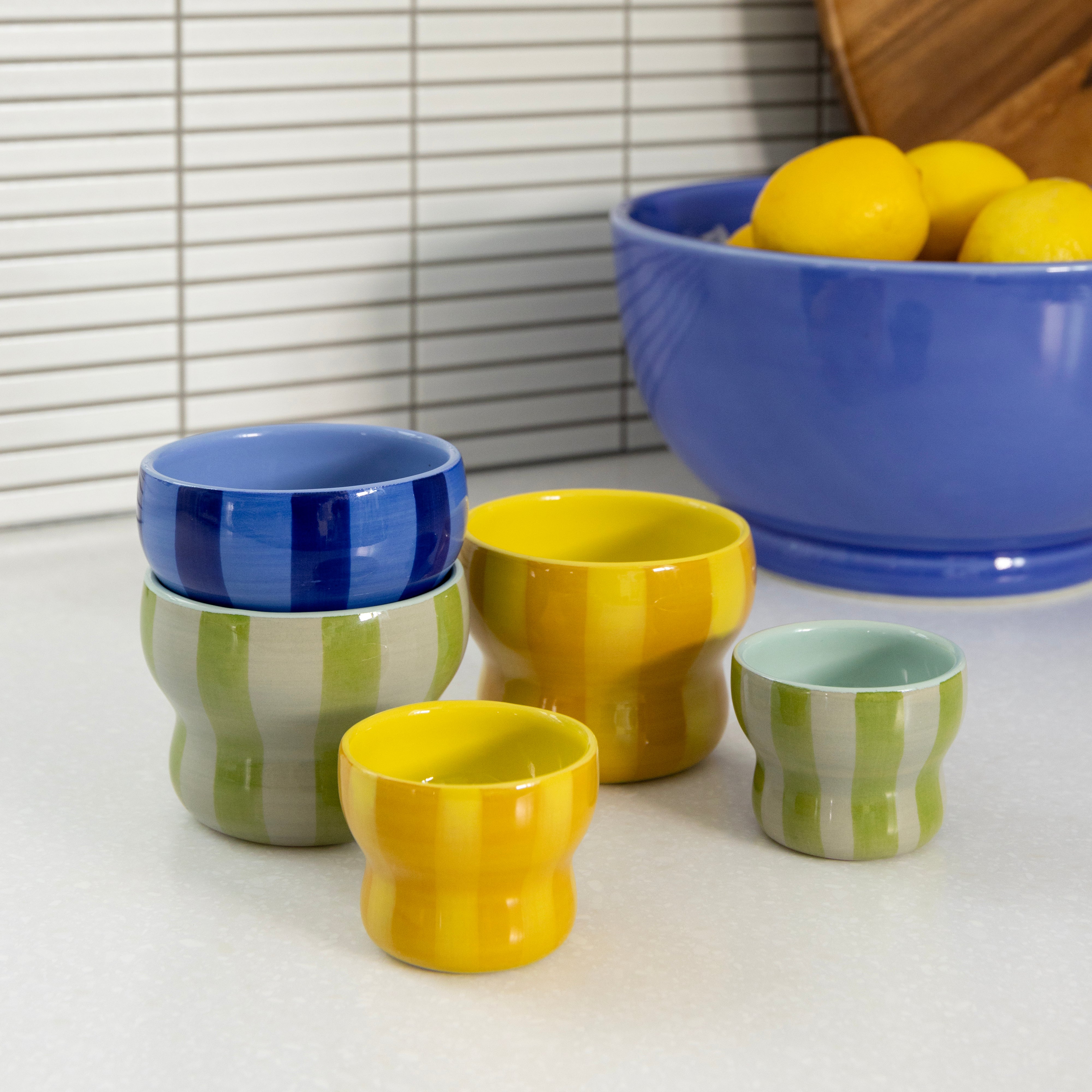 Set von Tassen CIRCUS blau