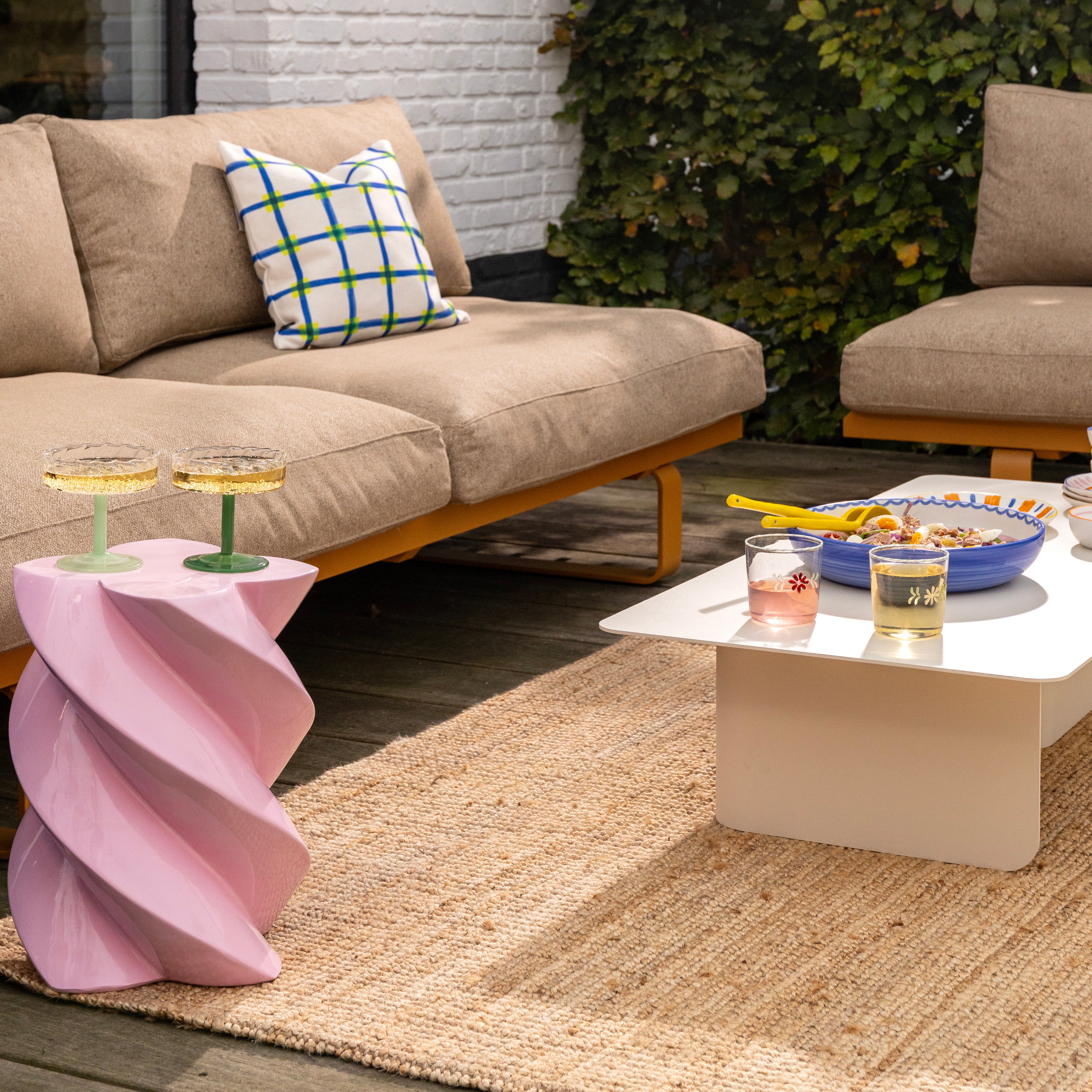 Set van glazen wijnglazen TWIRL groen