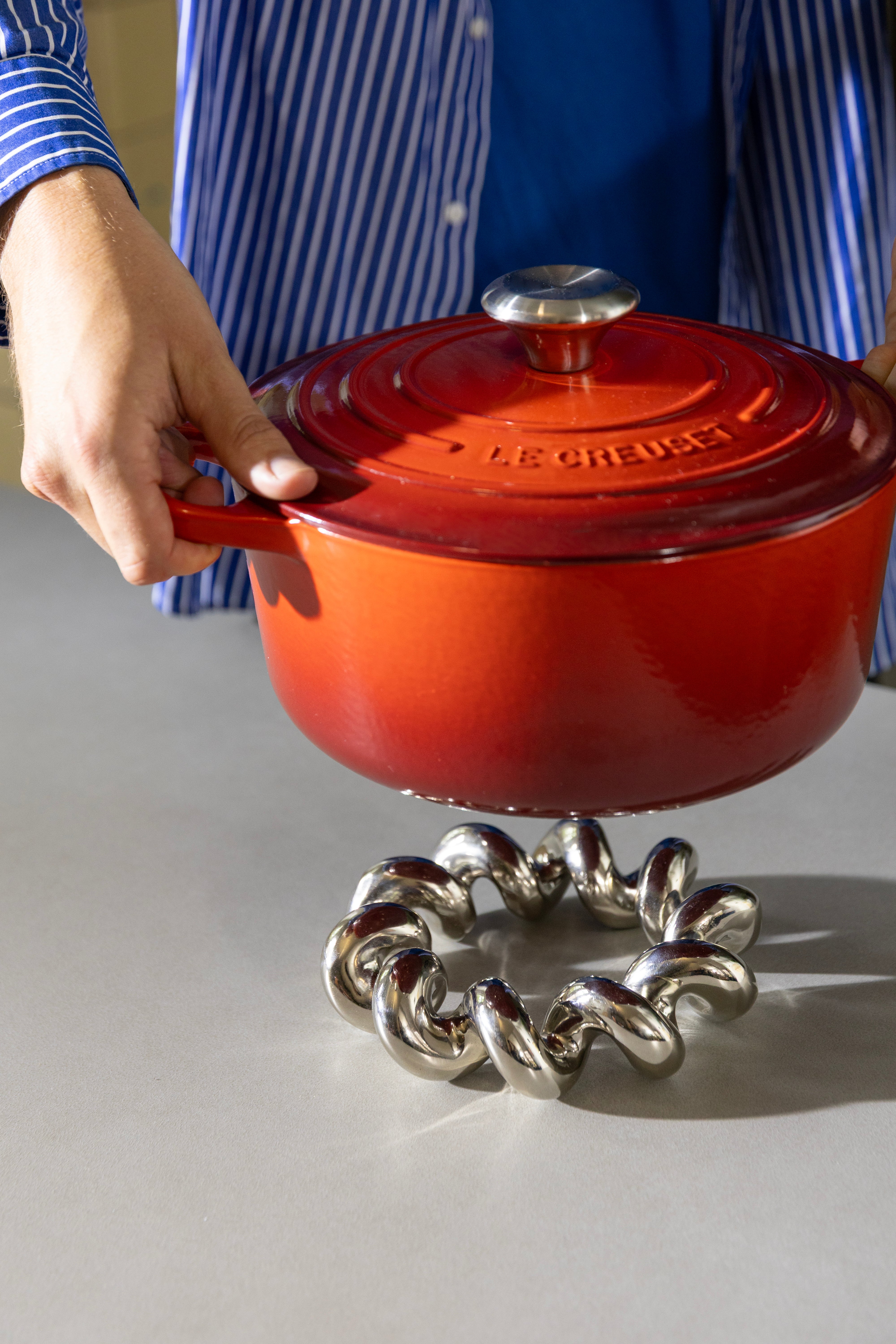 Untersetzer TWIST silber