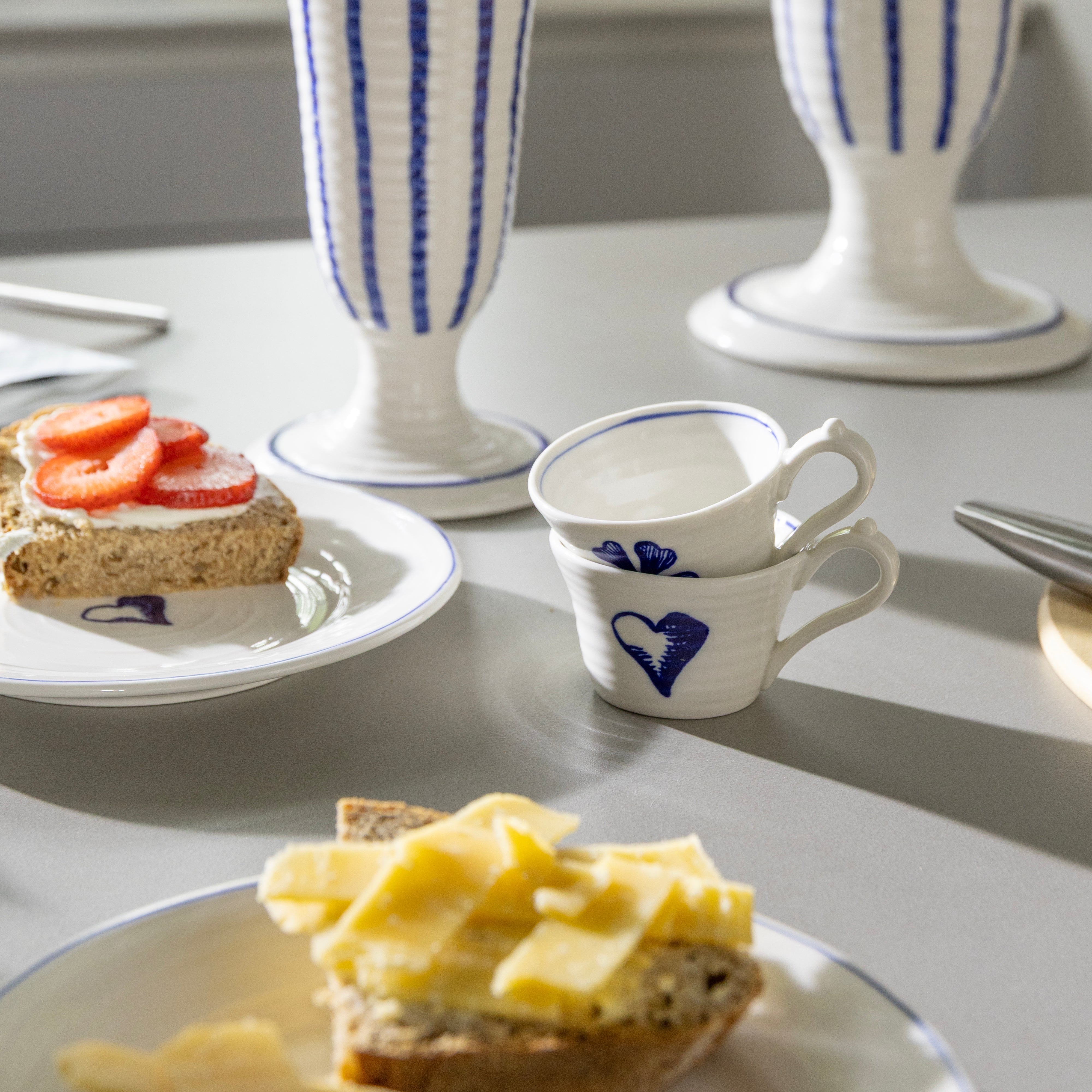 Tassen-Set ANOUK HEART weiß mit Blau