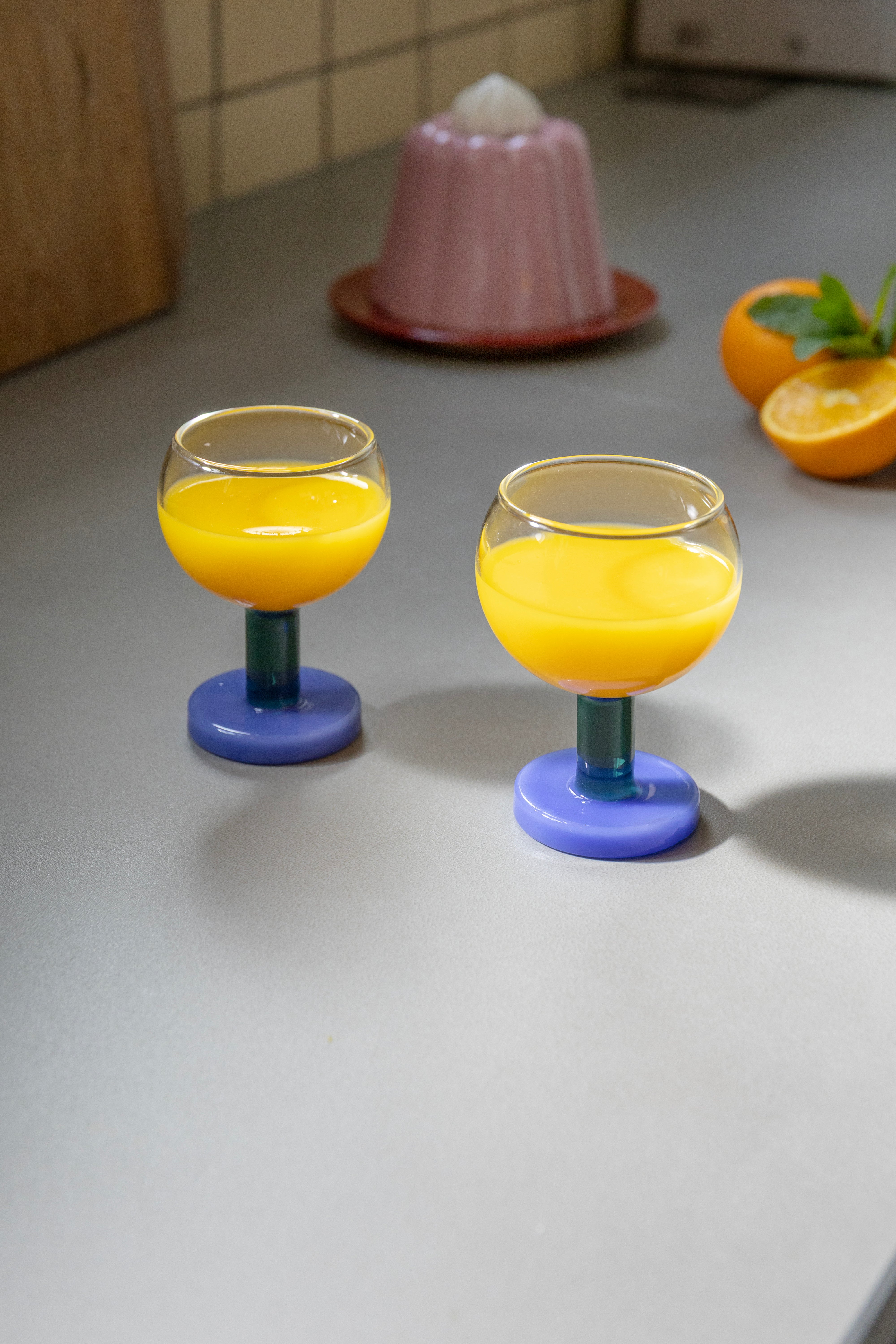 Set von Gläsern CANTINE blau mit grün