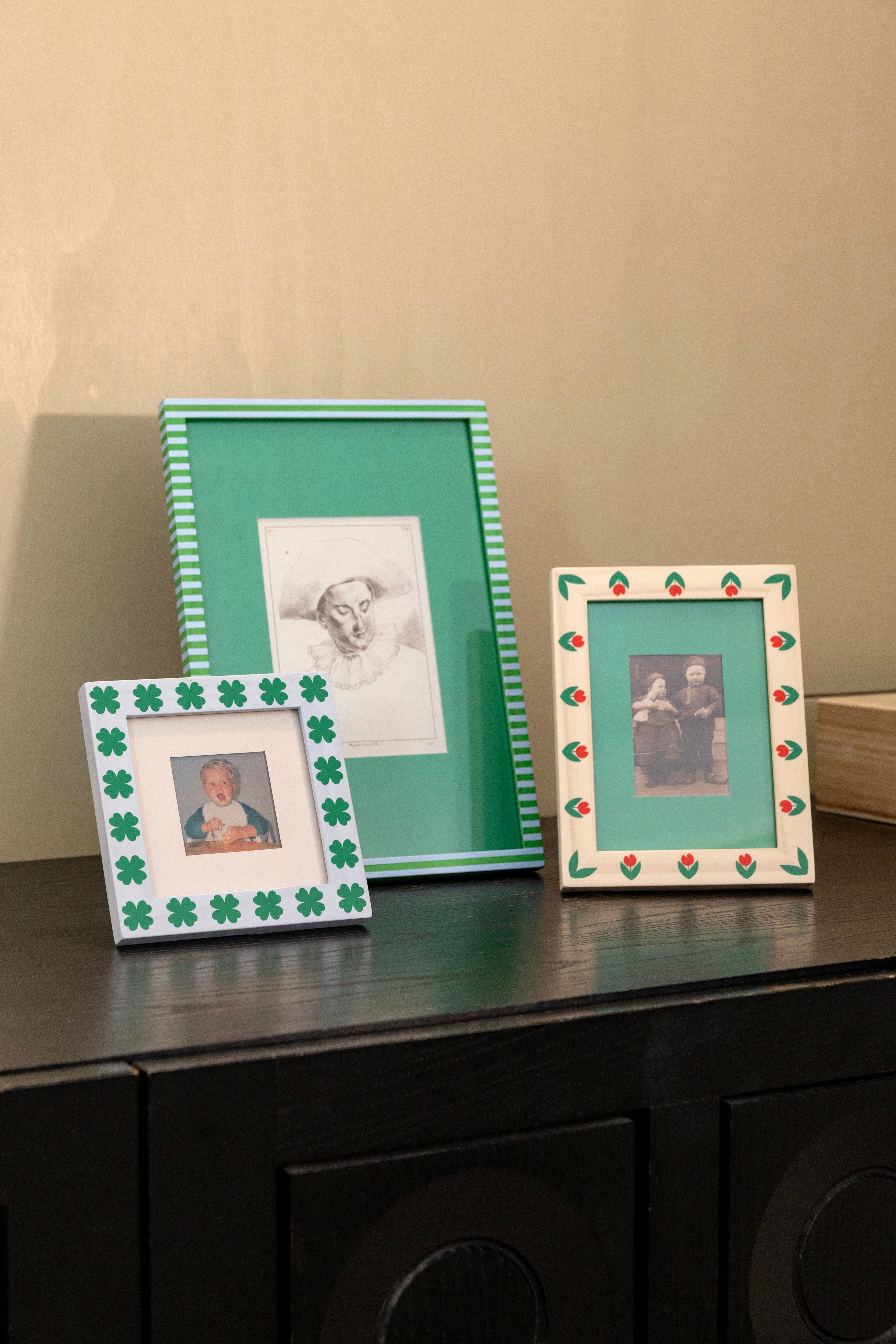 PATCH photo frame green with blue and beige