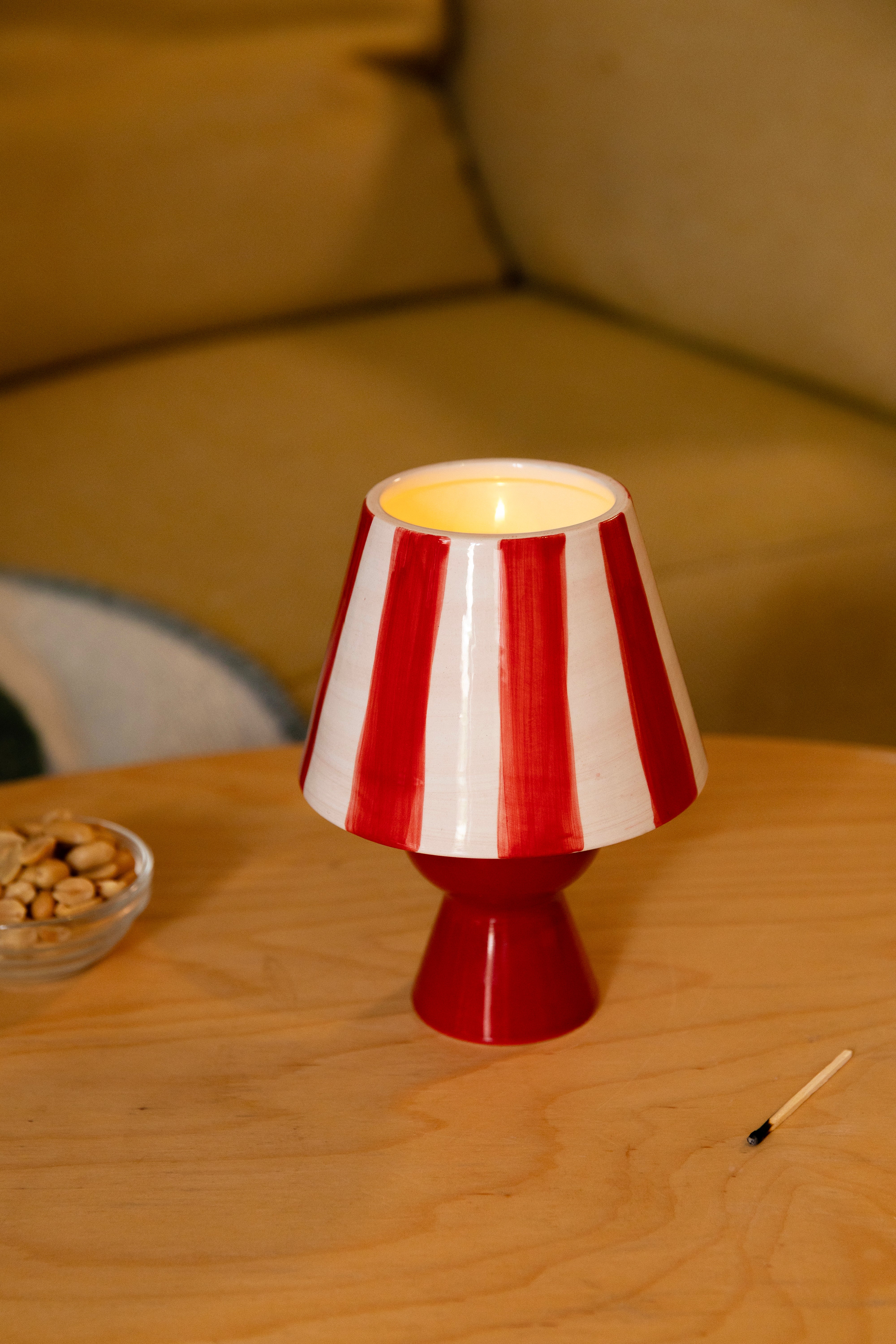 Teelichthalter CANTINE rot mit Weiß