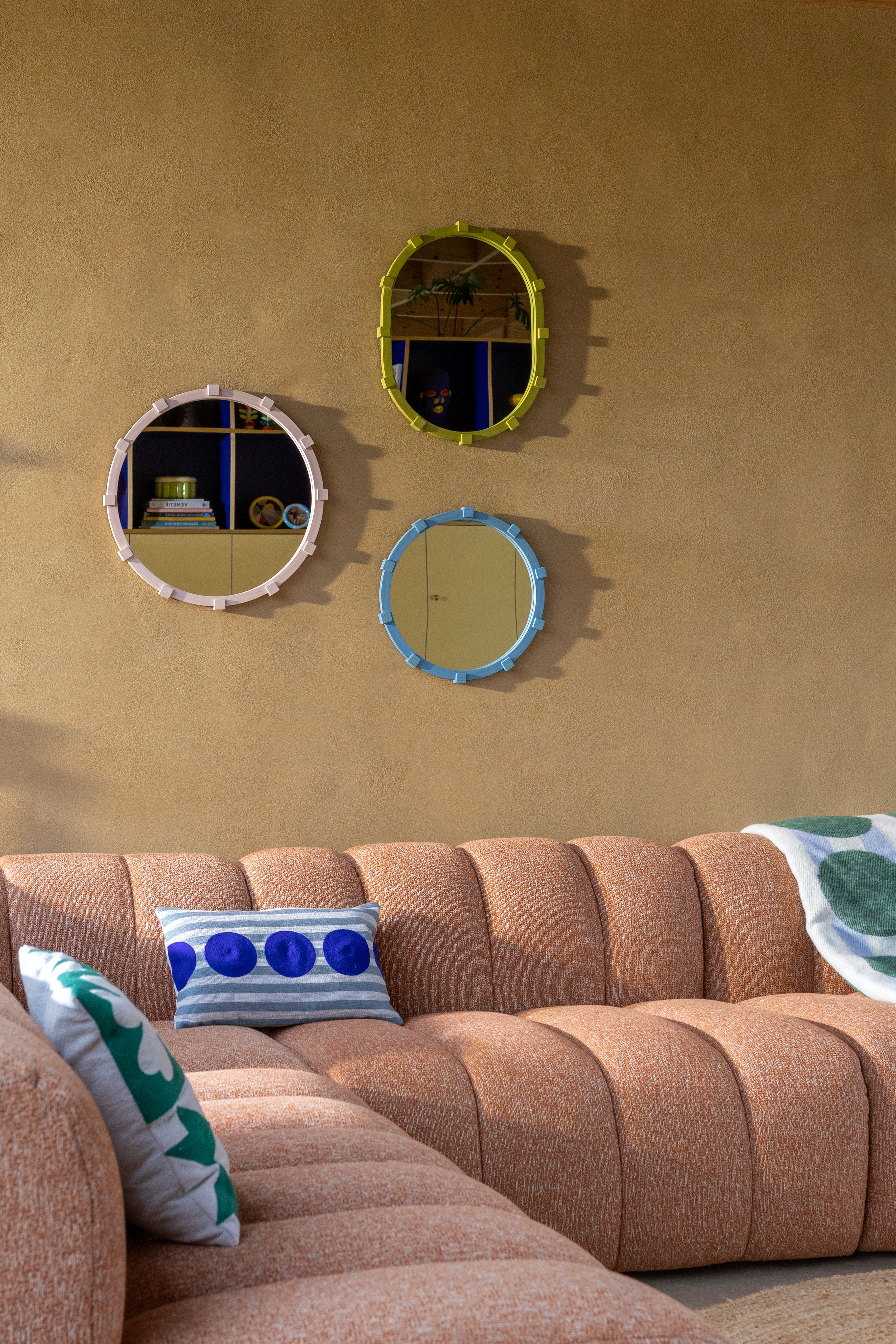 Kussenhoes DOT blauw met wit