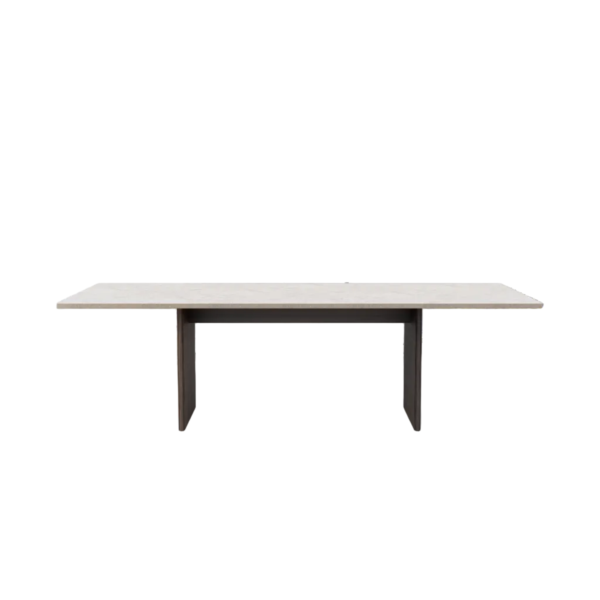 CABIN Table with Gray Limestone Top and Dark Oak Base
