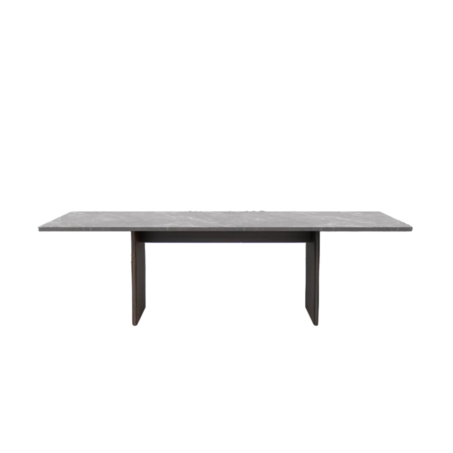 CABIN Table with Gray Marble Top and Dark Oak Base