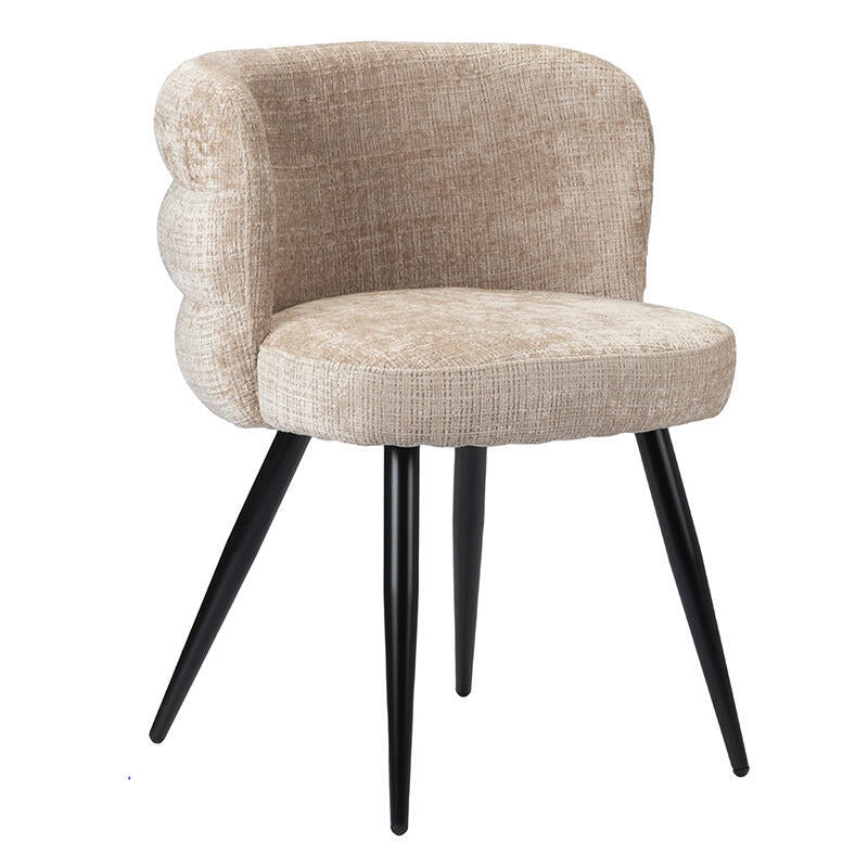 Stuhl CLOUD creme-beige mit schwarzem Gestell