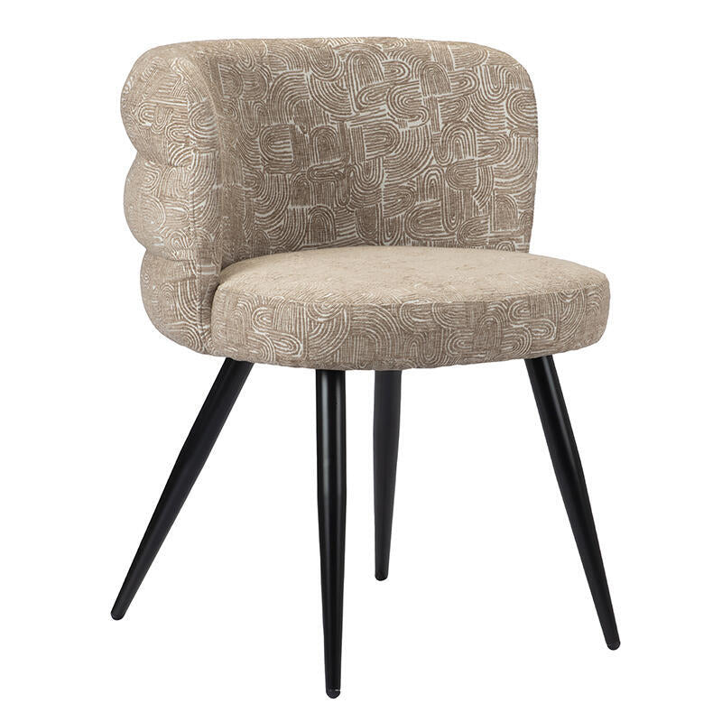 Stuhl CLOUD in Taupe mit schwarzem Gestell