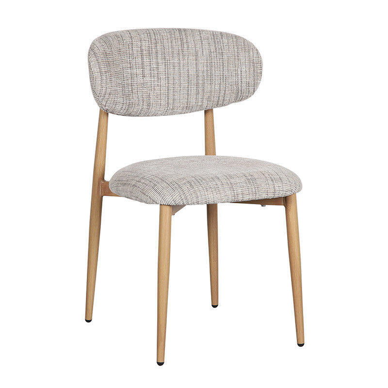 Stuhl JAPANDI grau-beige mit Holzgestell