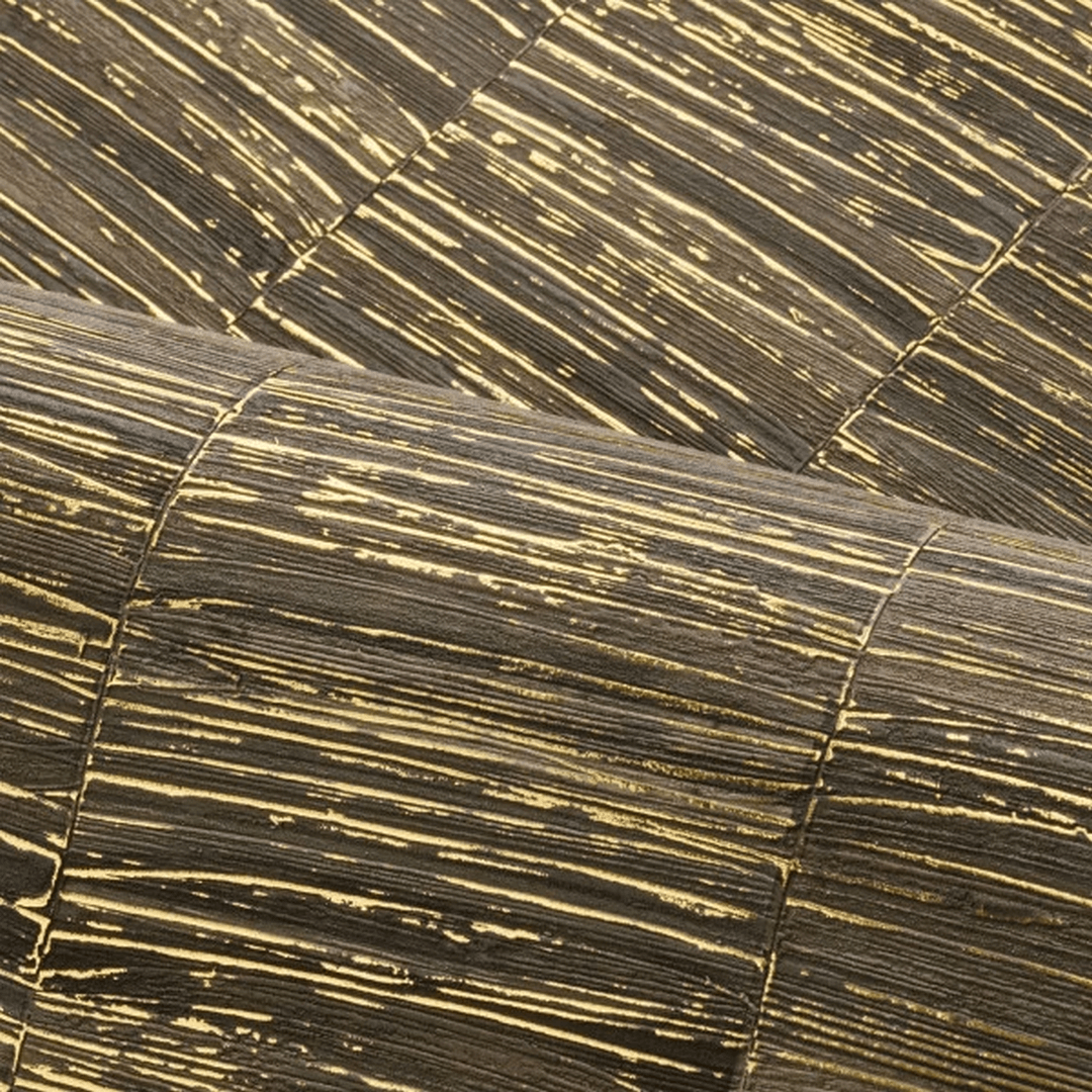 Metallic Structural Wallpaper in Stripes LIRIO - ANTHRACITE/DORÉ anthracite with gold