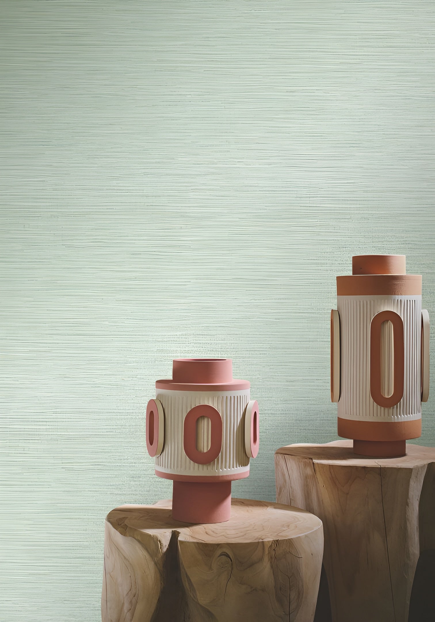 Structuurtapijt dat canvas imiteert OCCITAN - OPALINE lichtgroen